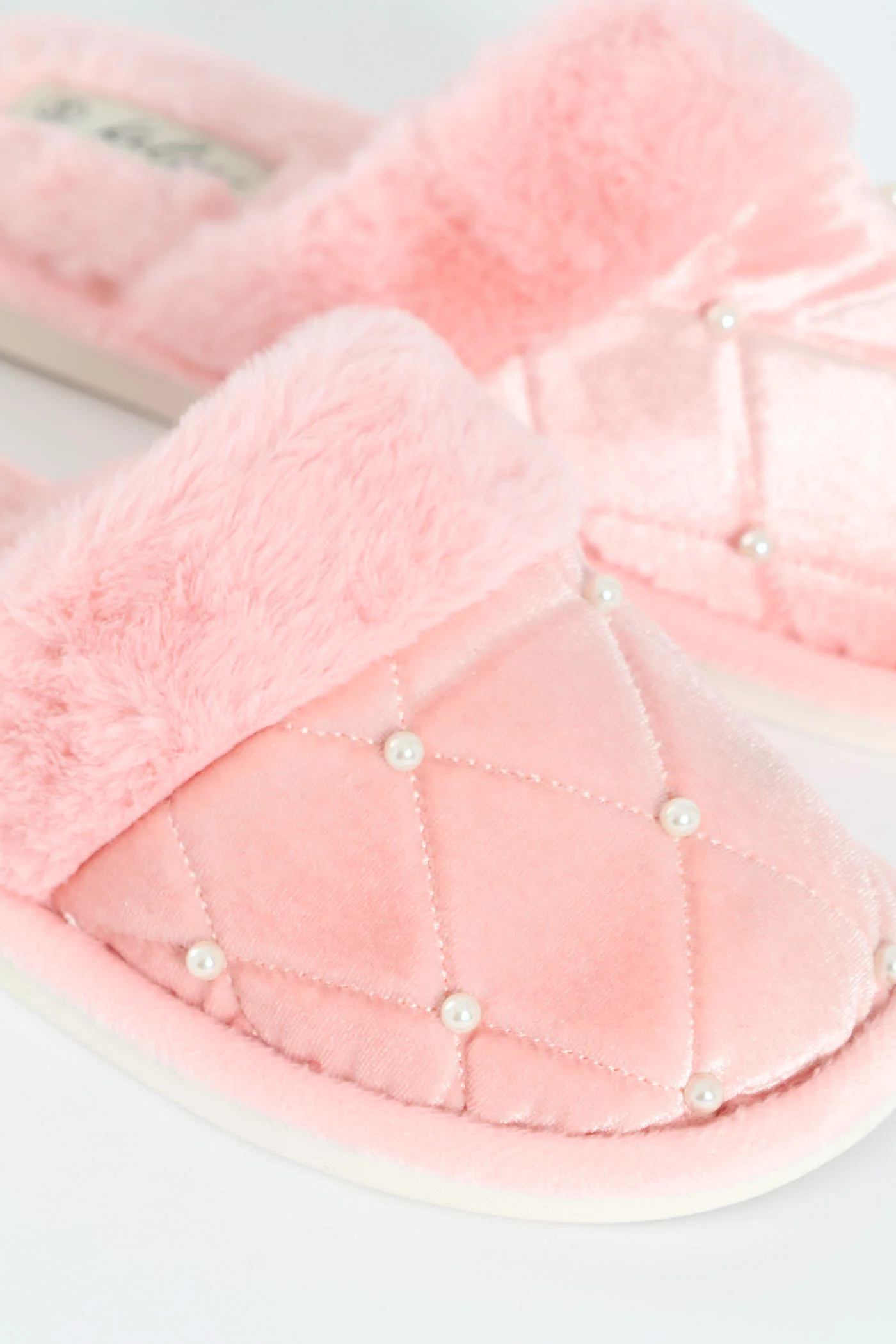 Pearl Detail Slipper - Blush - Image 2