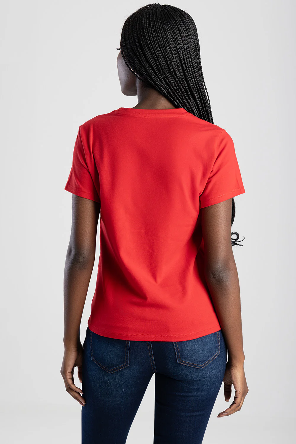 Pearl & Diamante Logo Transfer Regular T-Shirt - Red - Image 3