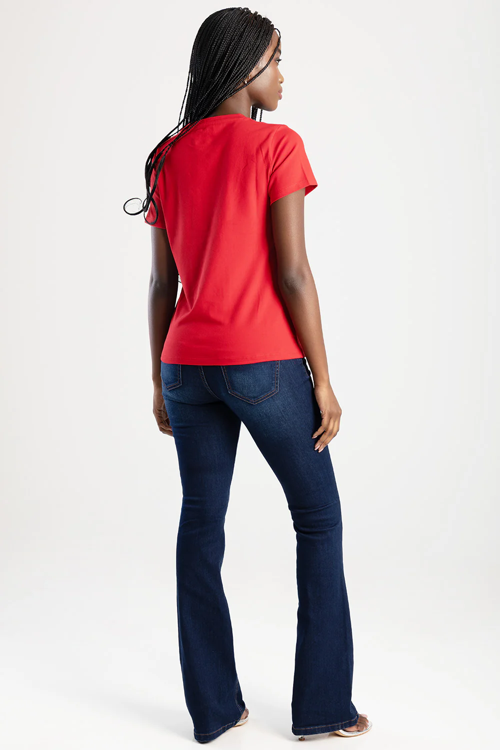 Pearl & Diamante Logo Transfer Regular T-Shirt - Red - Image 5