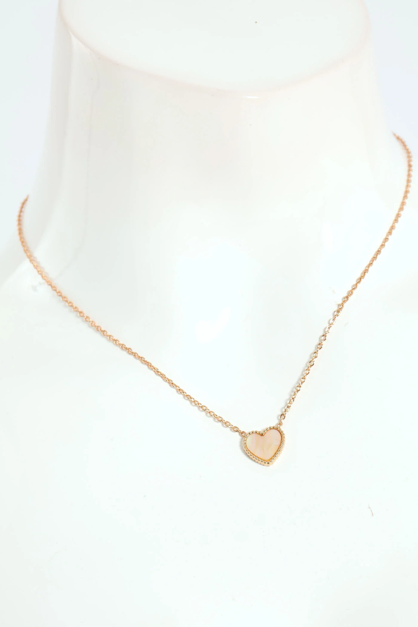 Pearl Heart Pendant Necklace - Gold - Image 2