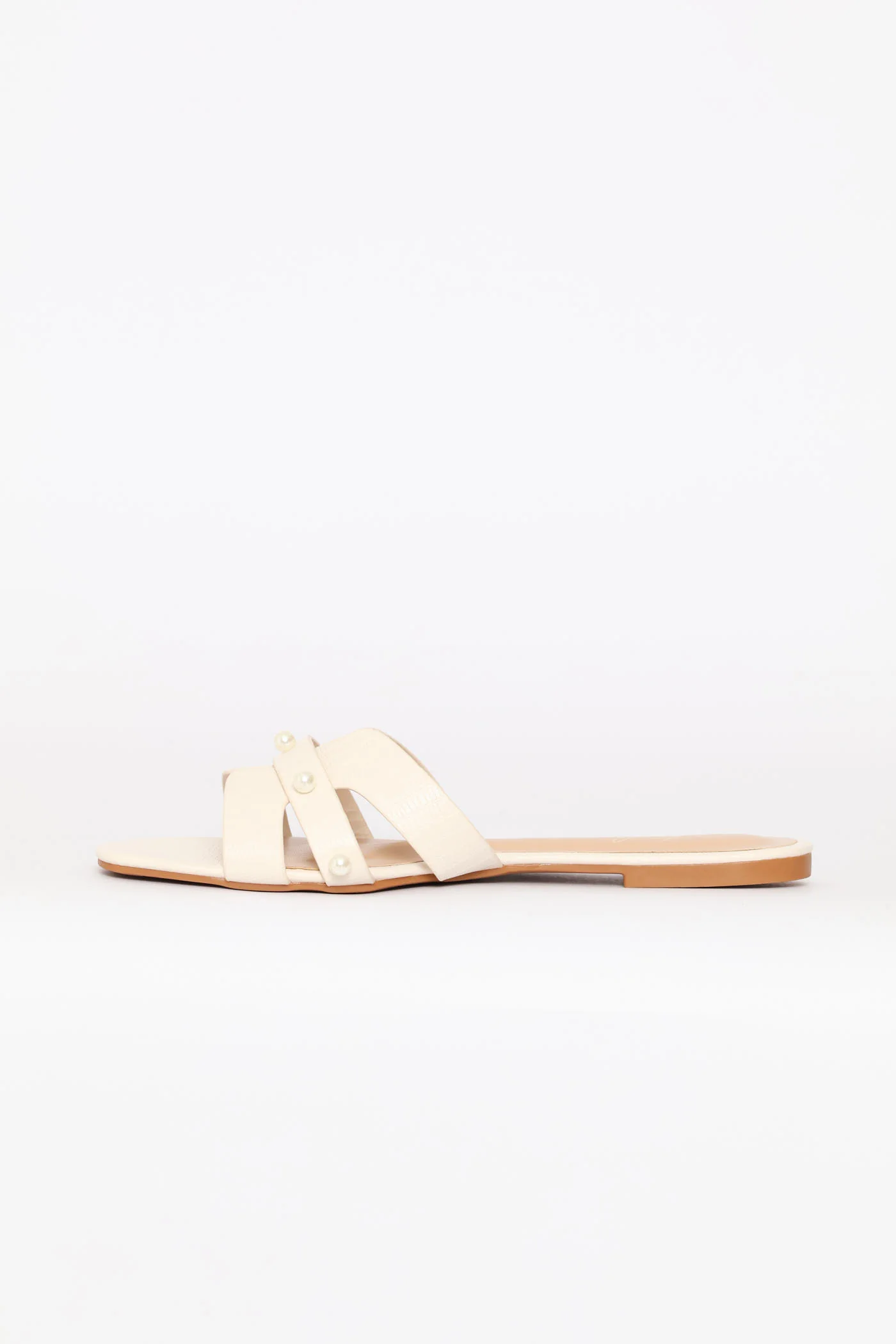 Pearl Strip H-Mule Sandal - Off White - Image 3