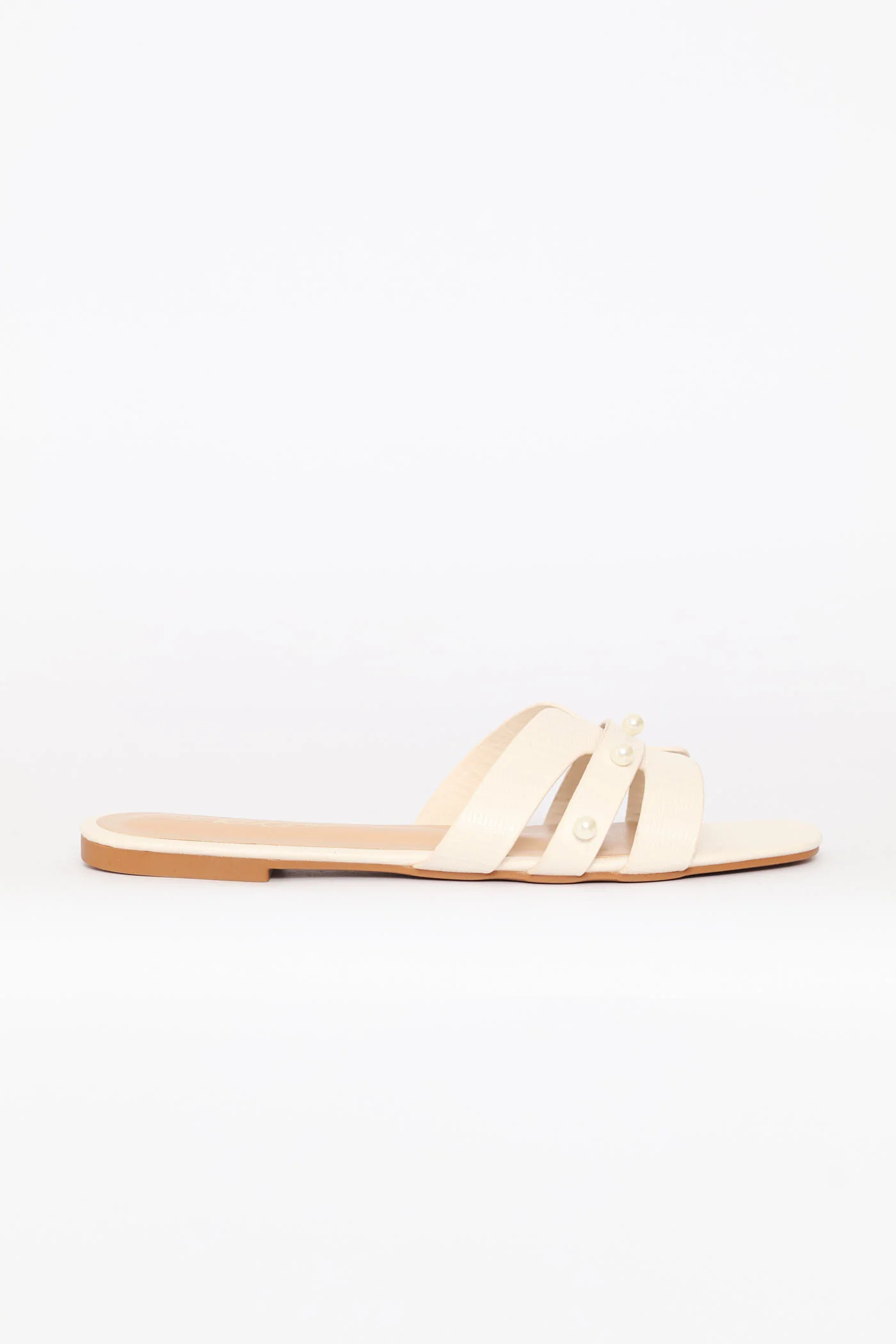Pearl Strip H-Mule Sandal - Off White - Image 4
