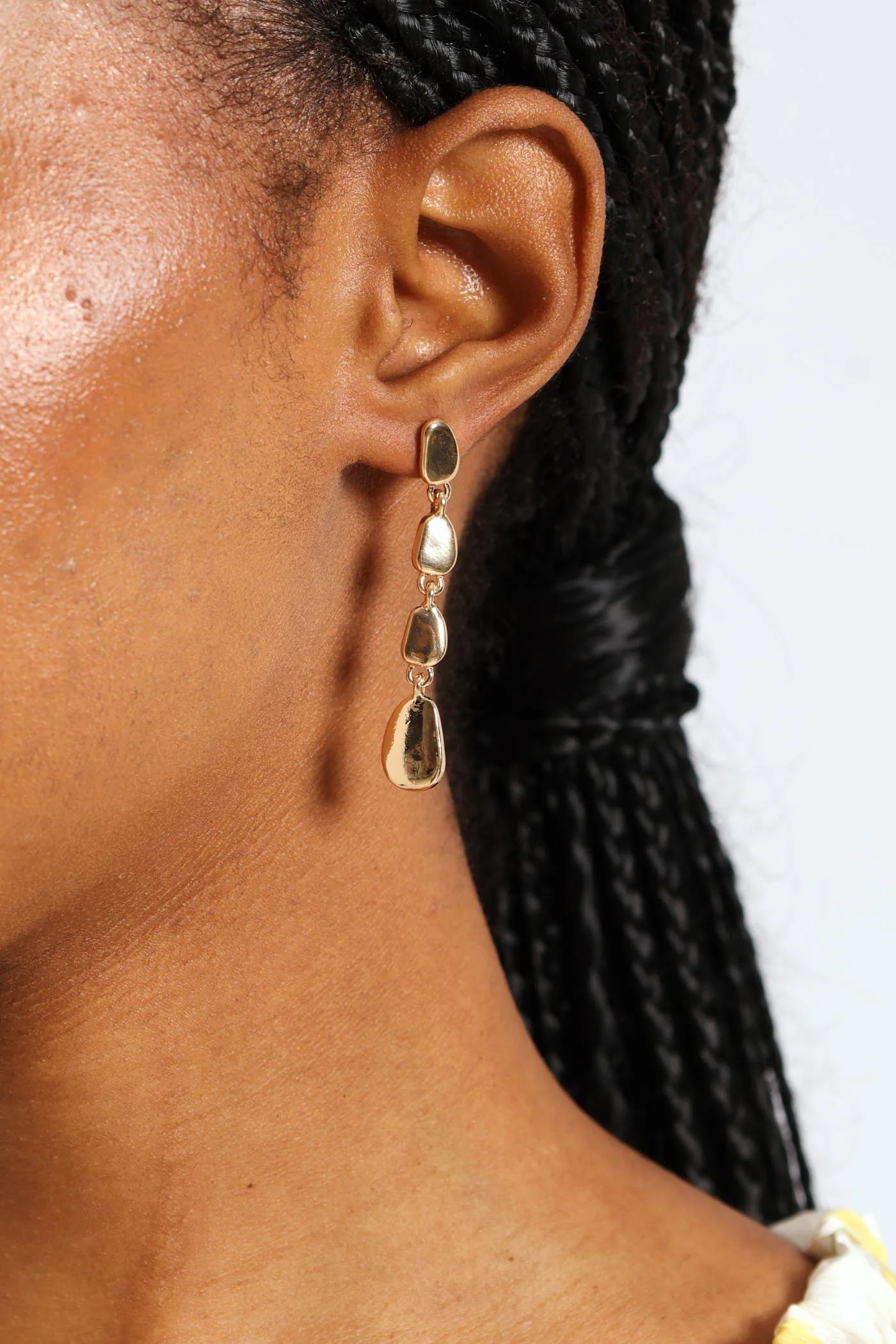 Pebble Drop Earrings - Gold - Image 3