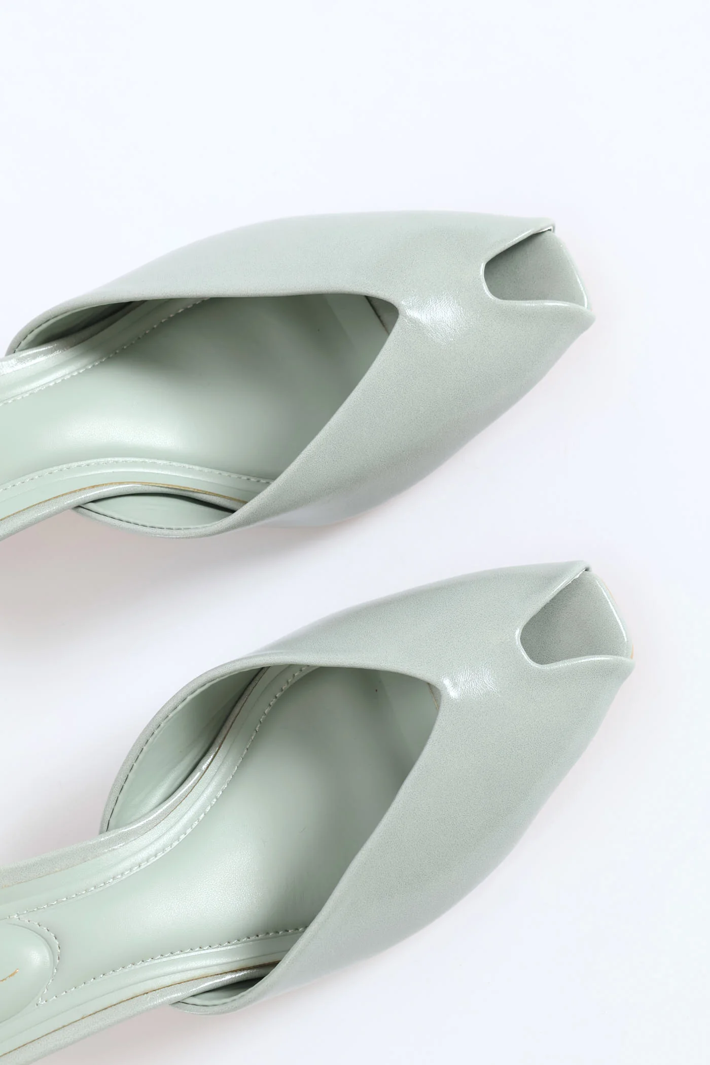 Peeptoe Mule Heel - Sage - Image 2