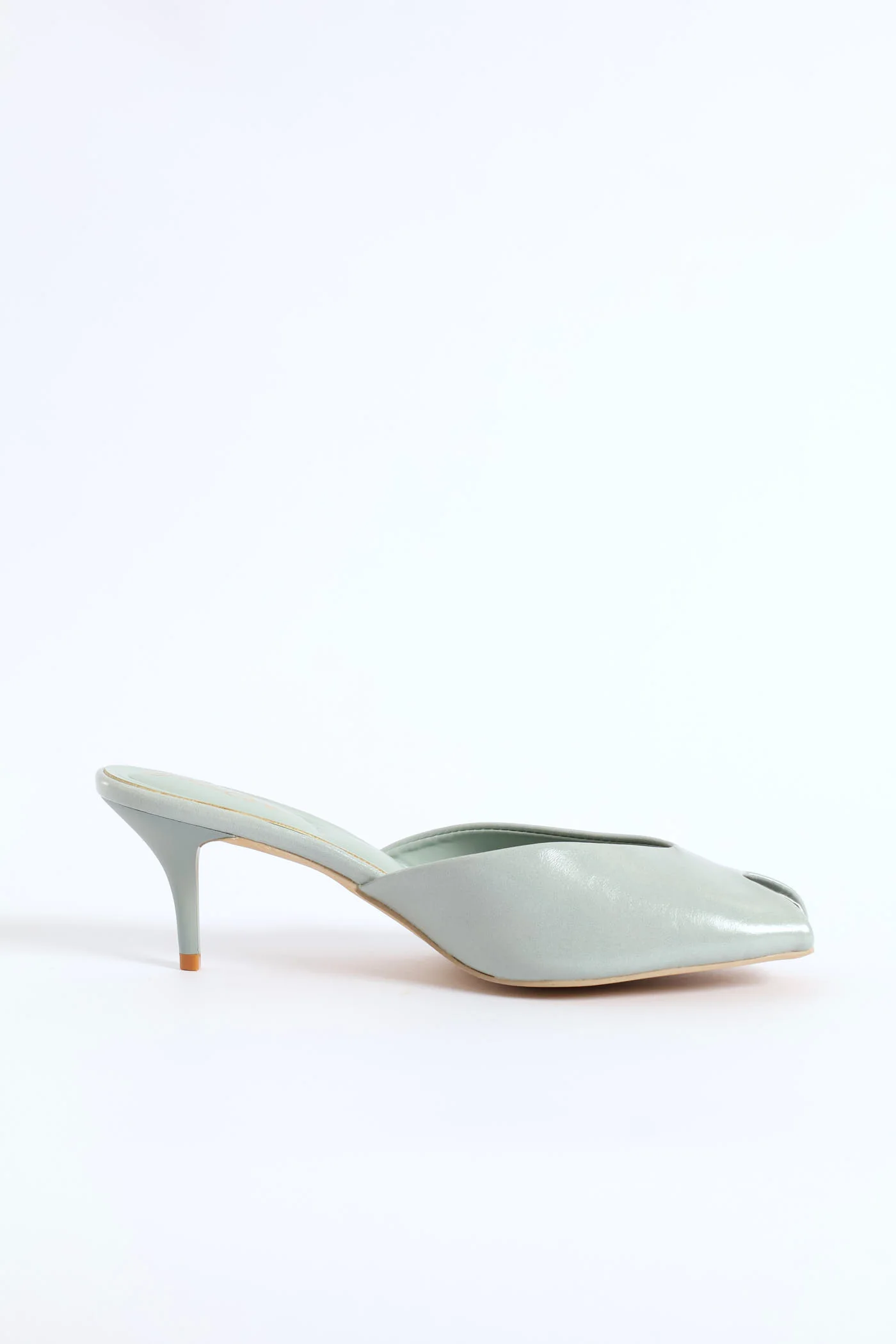 Peeptoe Mule Heel - Sage - Image 3