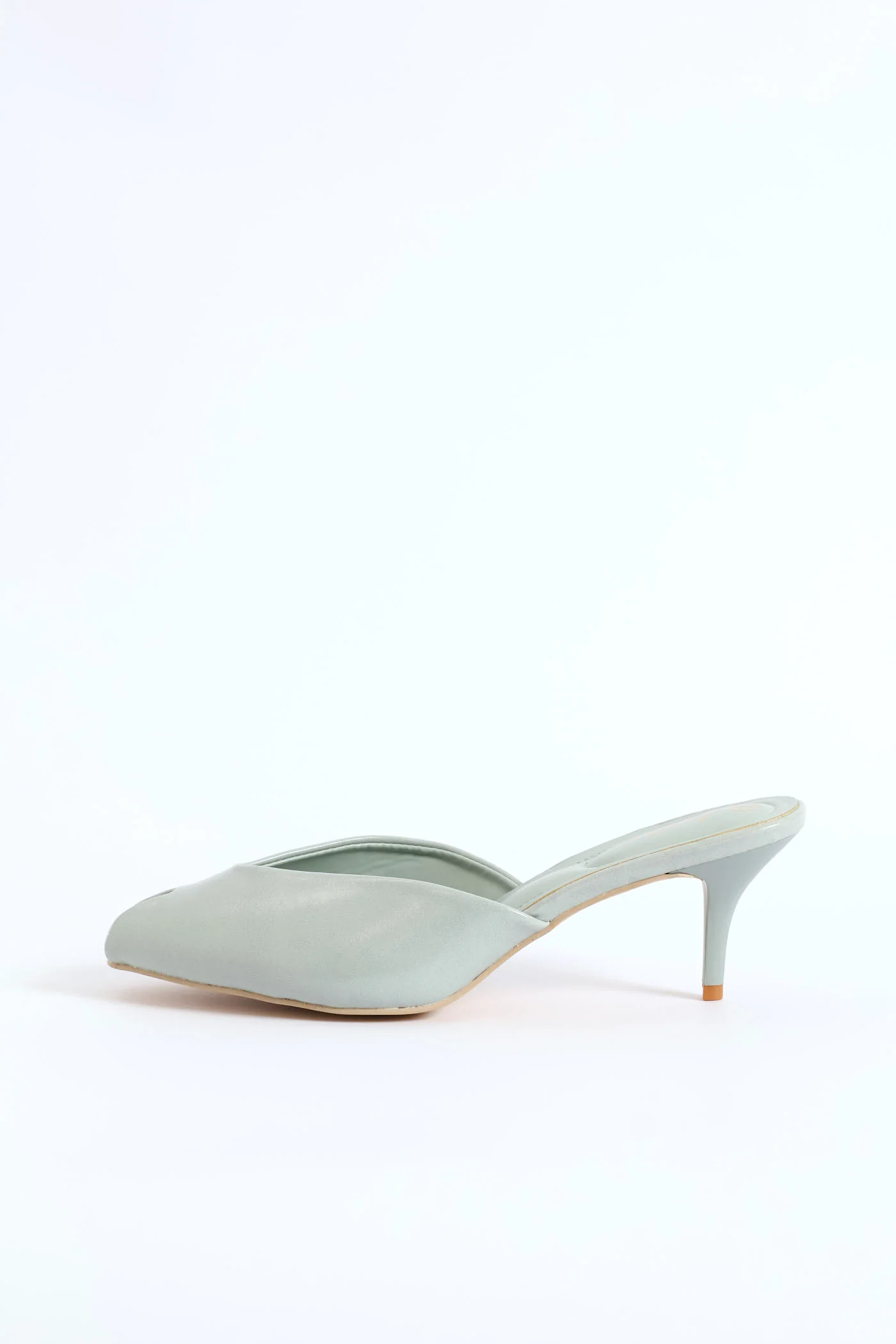 Peeptoe Mule Heel - Sage - Image 4