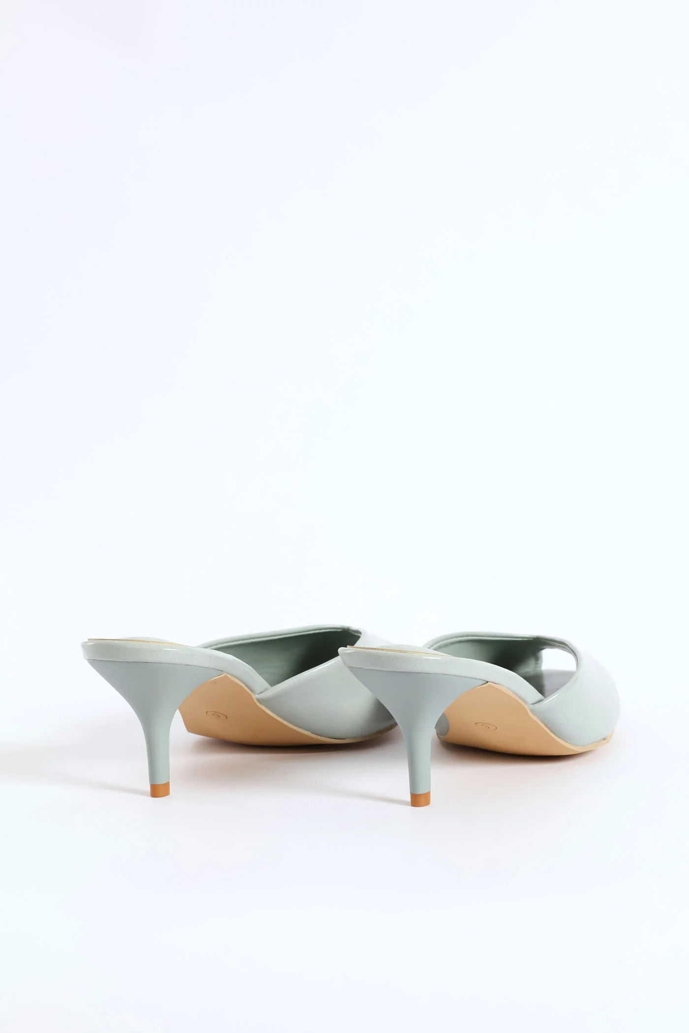 Peeptoe Mule Heel - Sage - Image 5