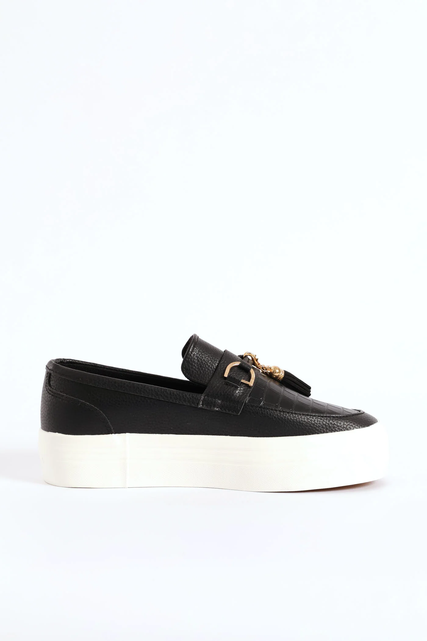Penny Mock Slip On Sneaker With Detachable Tassels - Black - Image 3