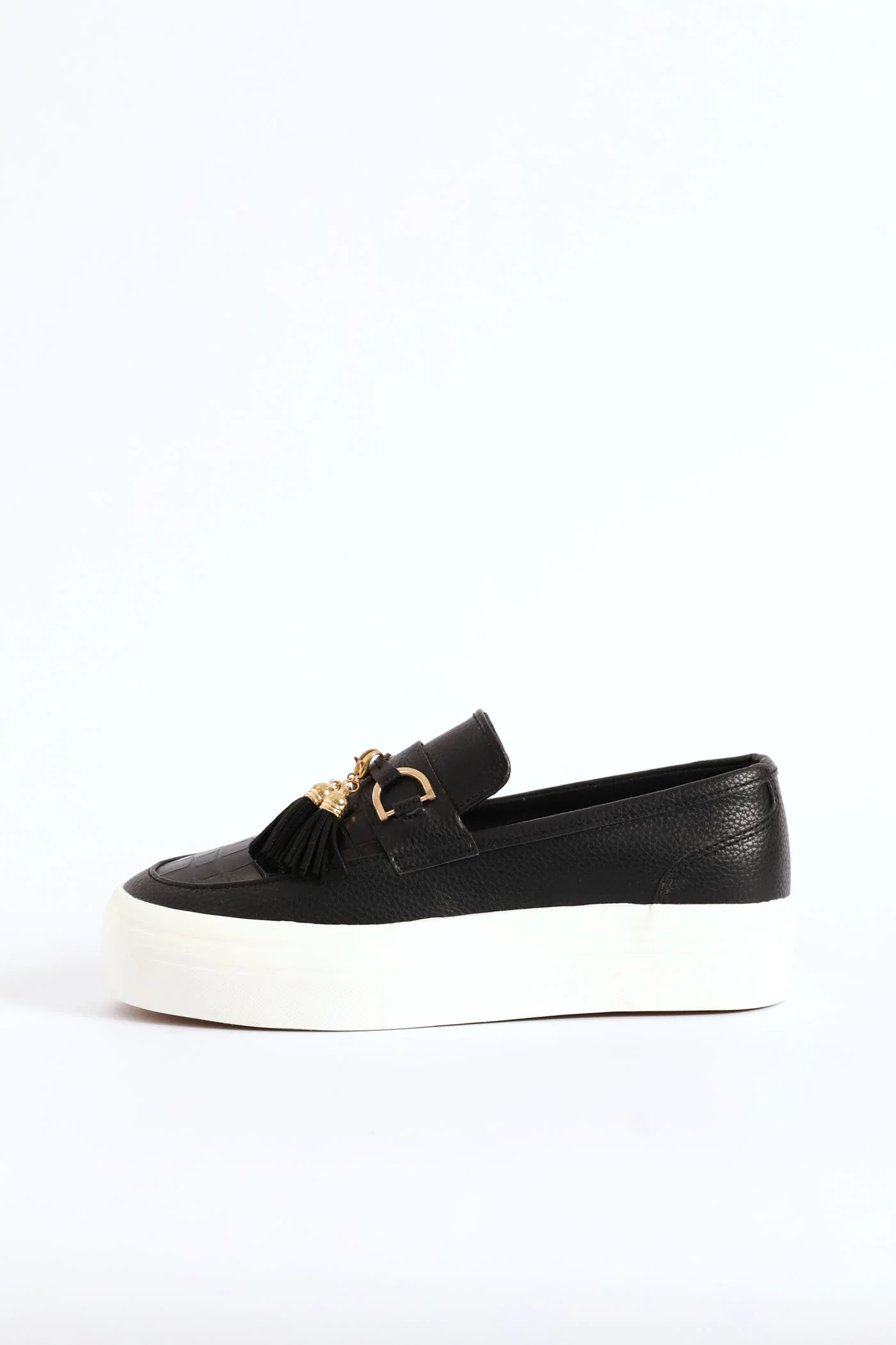 Penny Mock Slip On Sneaker With Detachable Tassels - Black - Image 4