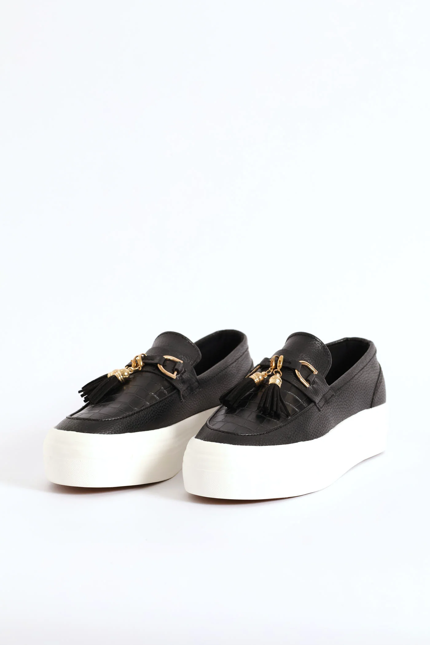 Penny Mock Slip On Sneaker With Detachable Tassels - Black - Image 5
