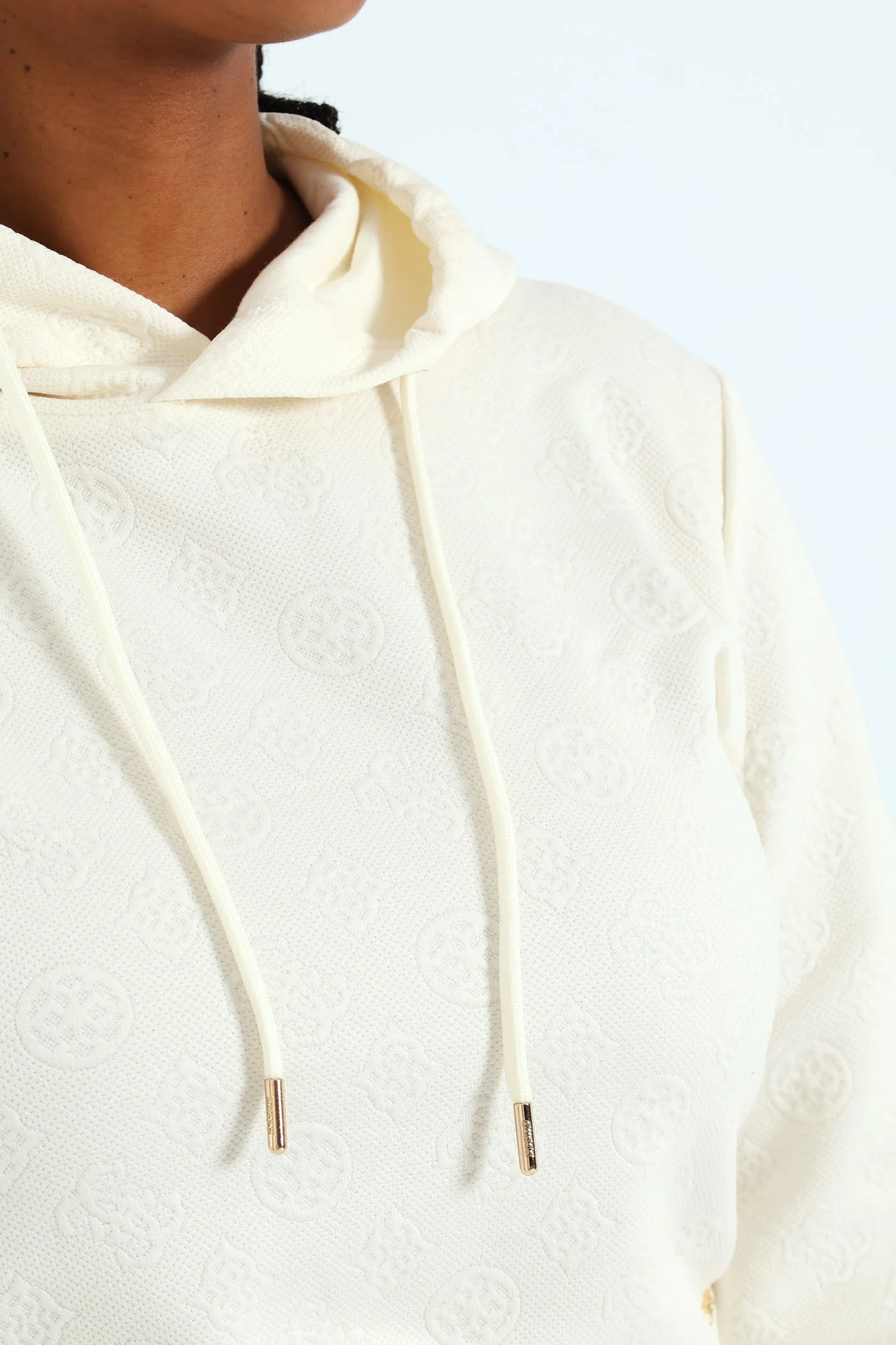 Peony Logo Hoodie Sweatshirt - Cream - Image 4