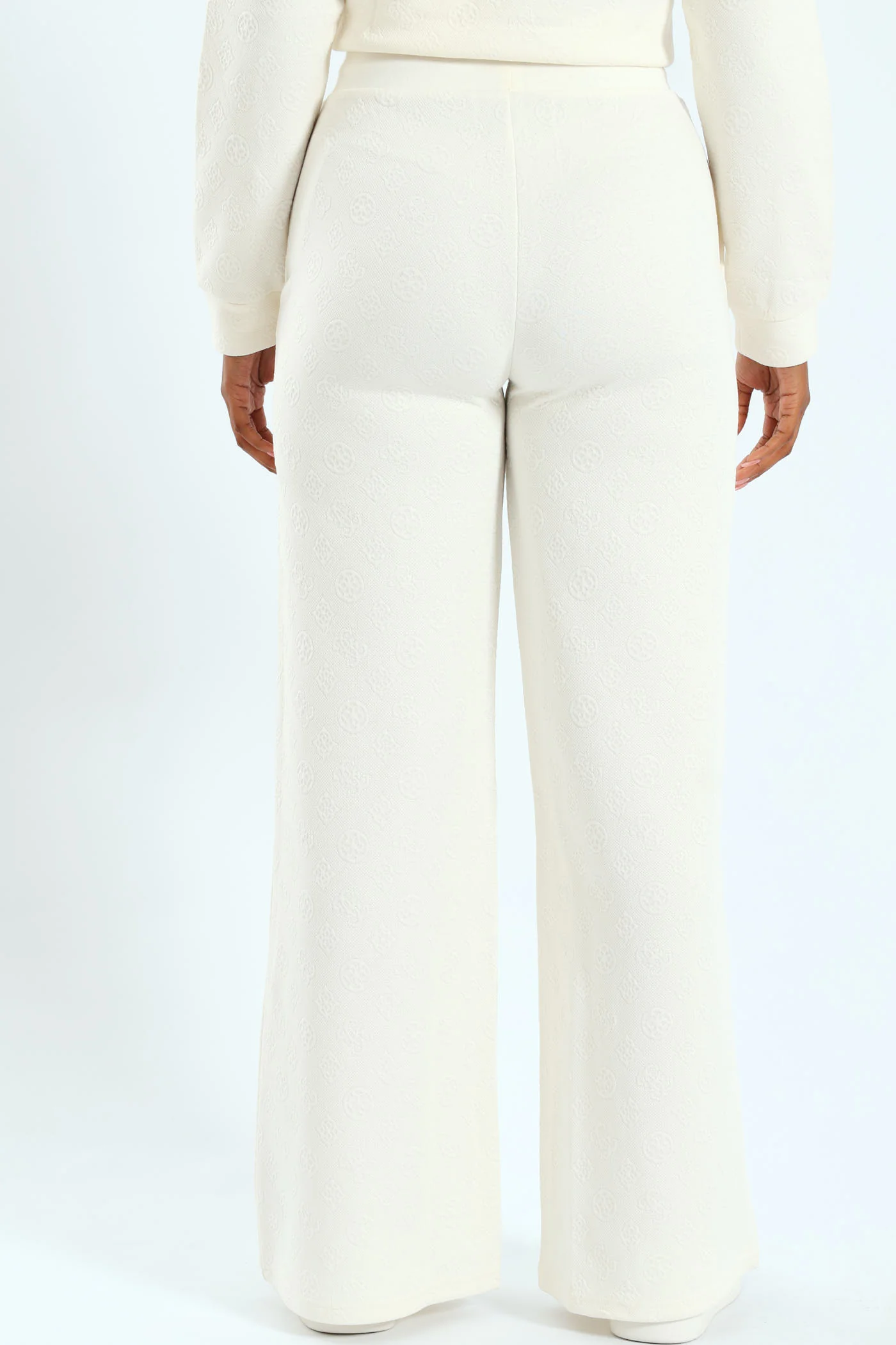 Peony Logo Straight Long Pant - Cream - Image 4