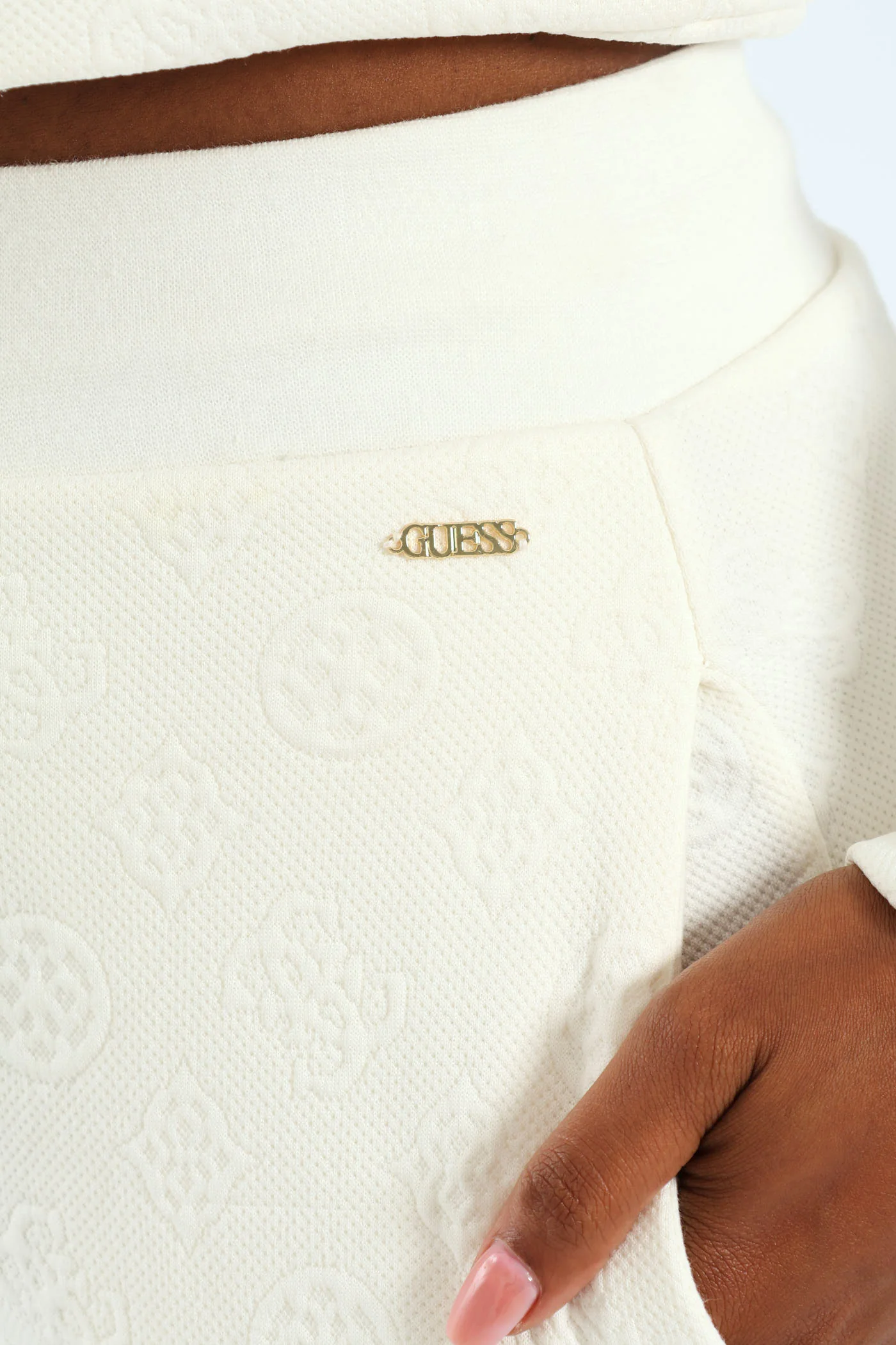 Peony Logo Straight Long Pant - Cream - Image 5