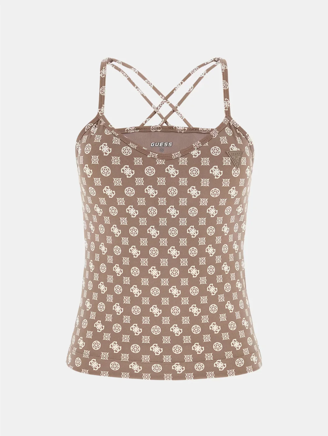 Peony Logomania Active Top - Taupe - Image 4