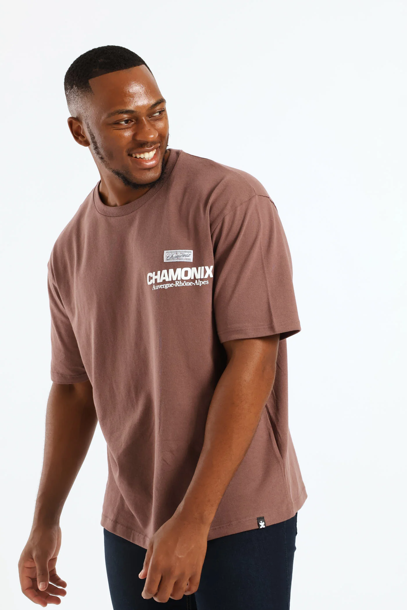 Pepper Corn Chamonix Puff Print Oversized Tee - Brown - Image 3