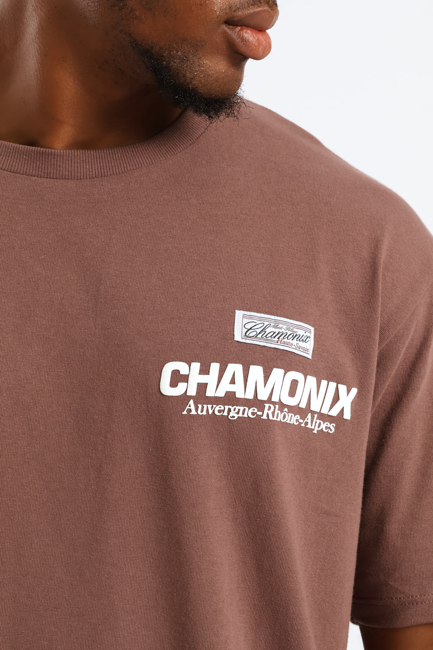 Pepper Corn Chamonix Puff Print Oversized Tee - Brown - Image 4