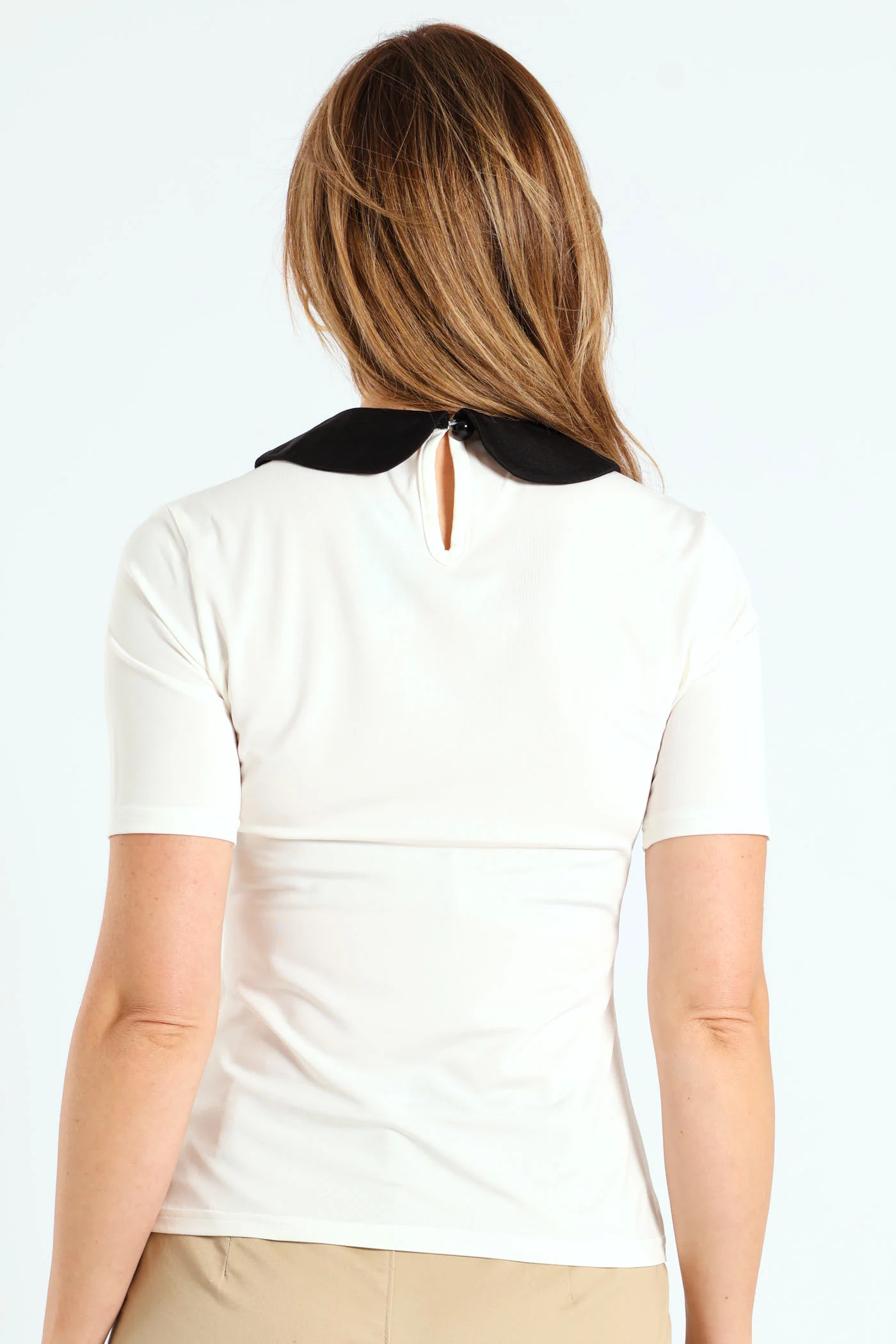 Peter Pan Tie Up Blouse - Cream - Image 3