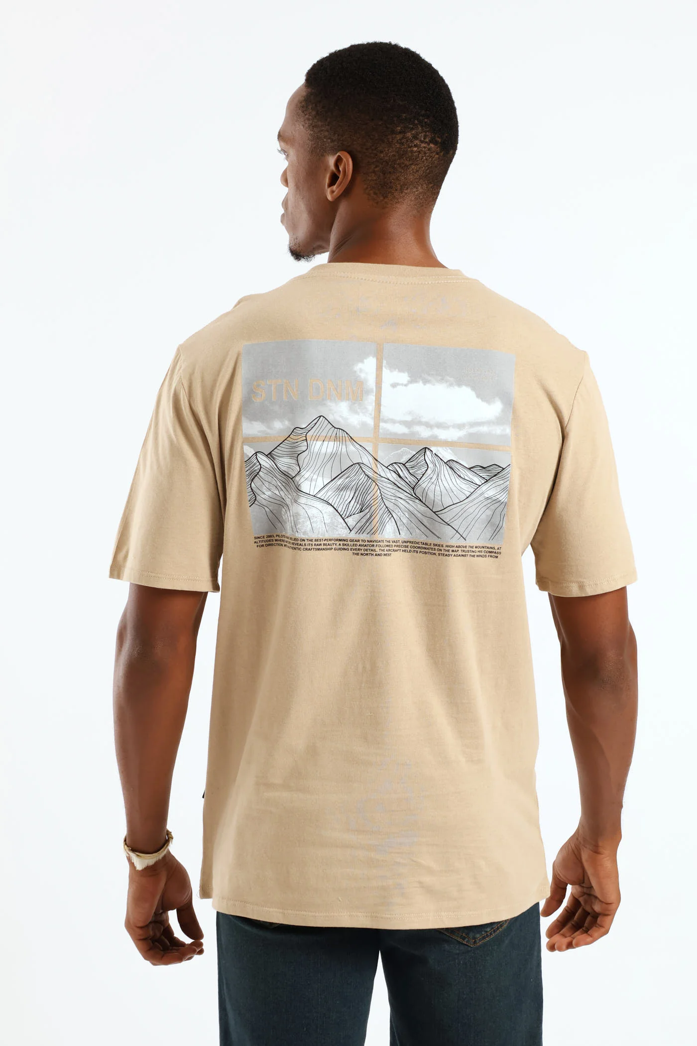Photo Topographic Mt Front & Back Tee - Taupe - Image 2