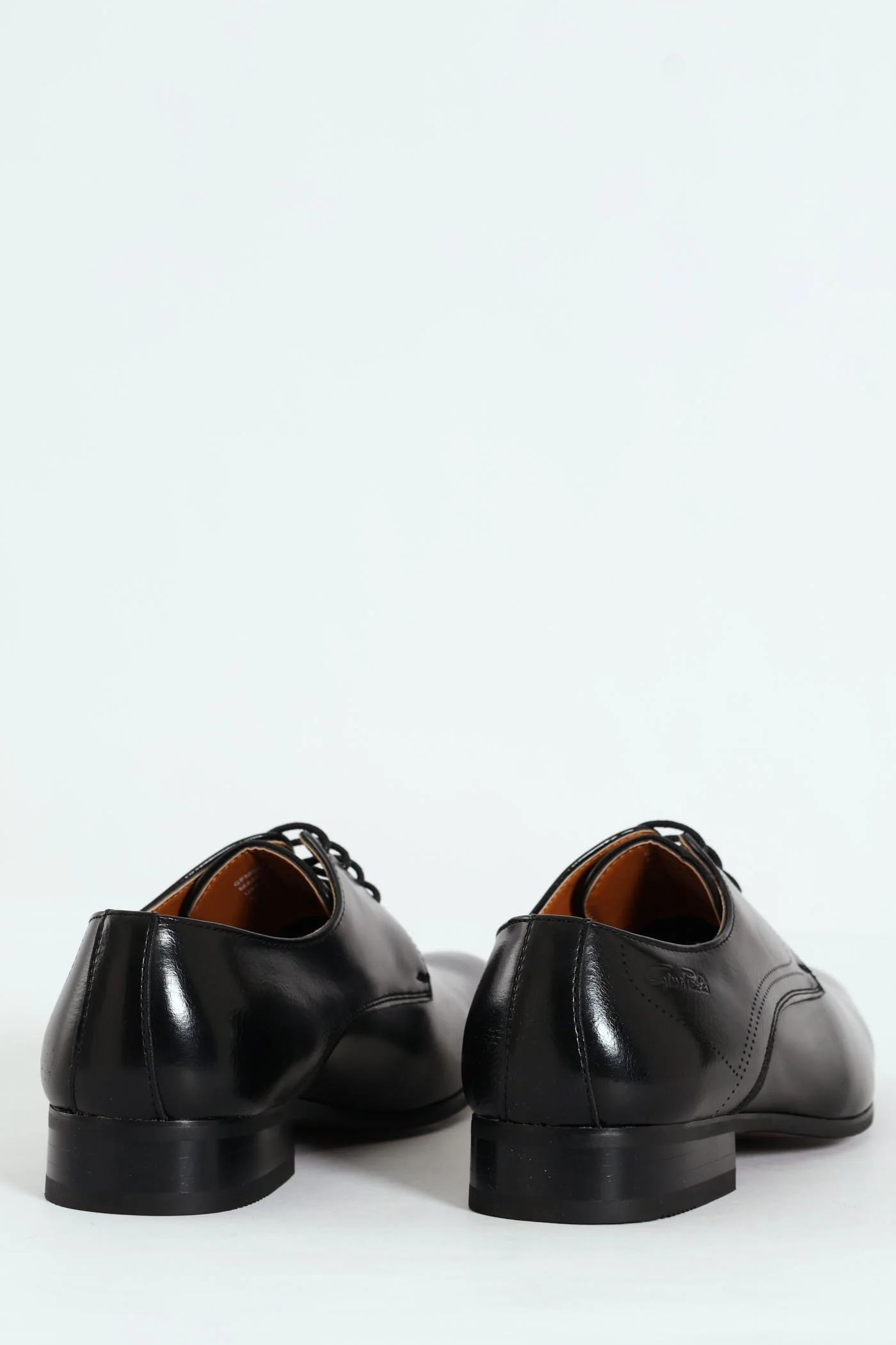Pin Punch Detail Derby Shoe - Black - Image 2