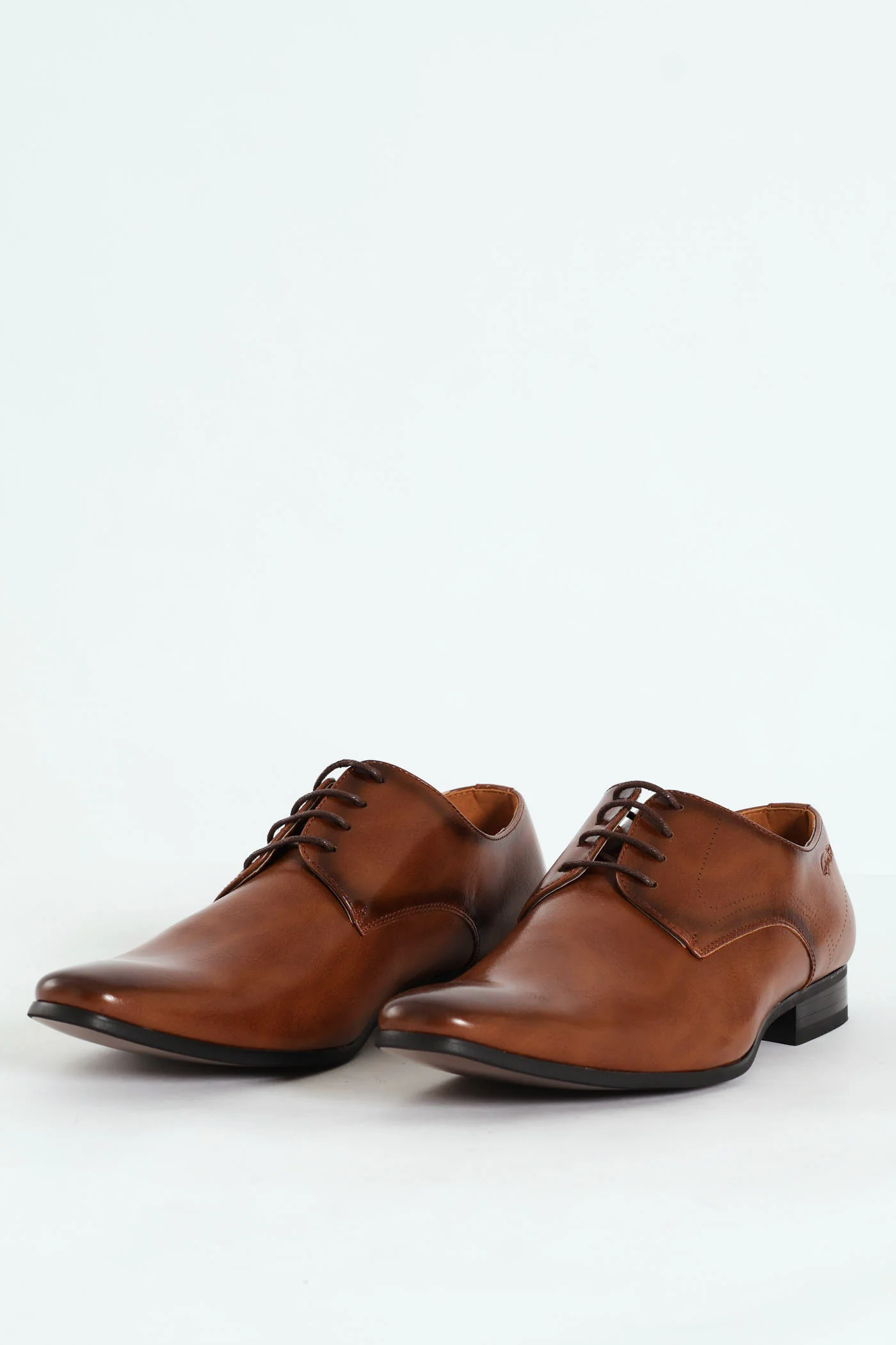 Pin Punch Detail Derby Shoe - Tan - Image 3