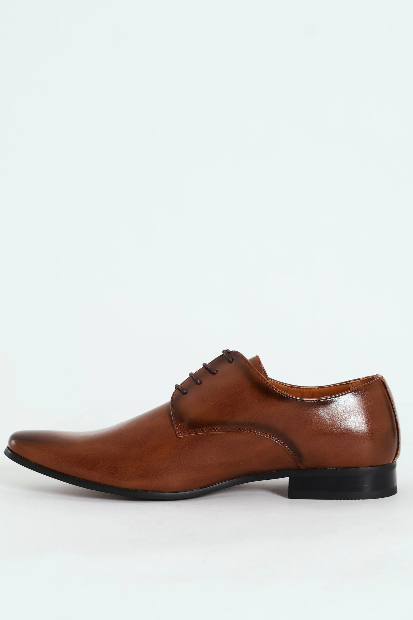 Pin Punch Detail Derby Shoe - Tan - Image 4