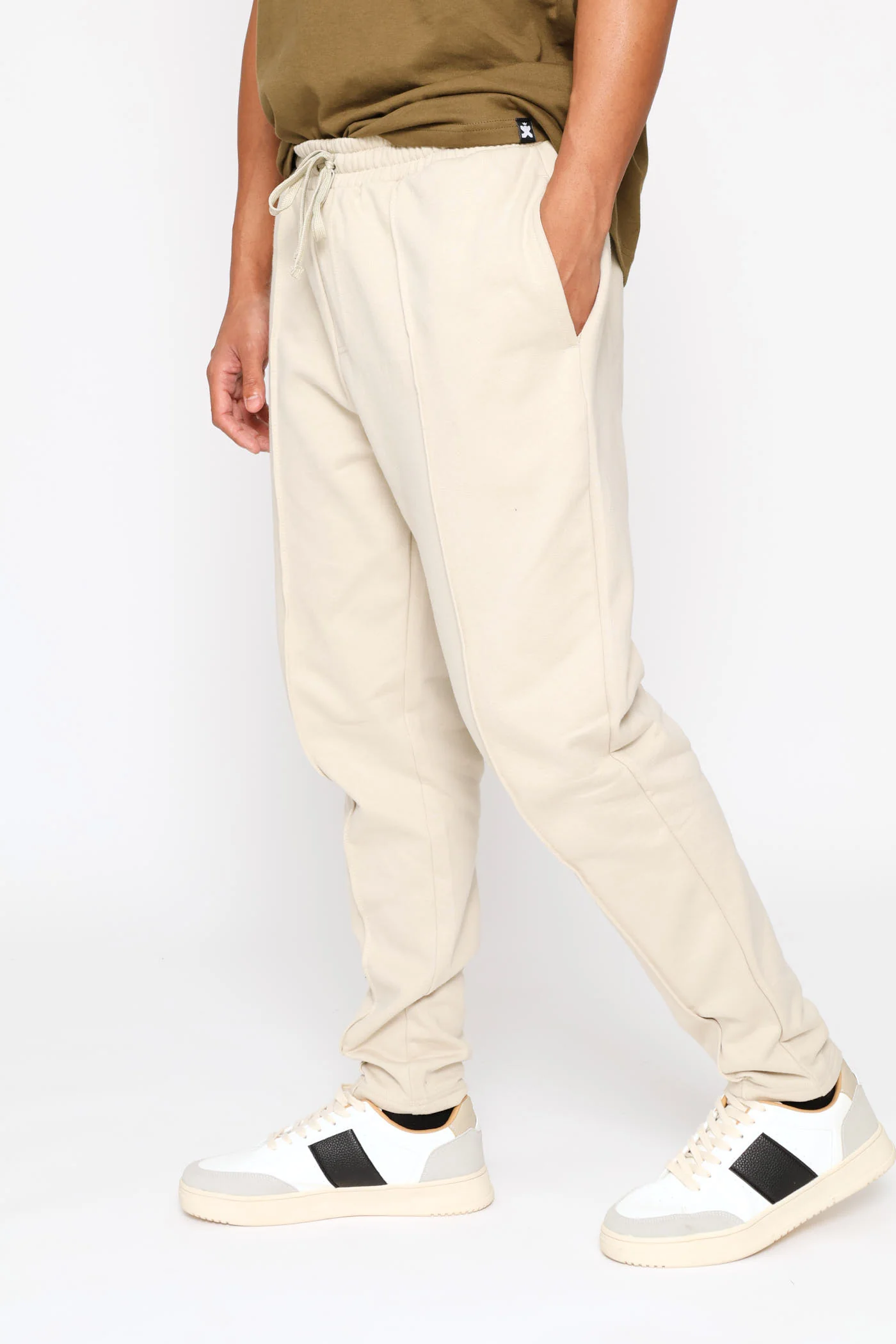 Pin Tuck Jogger - Stone - Image 2