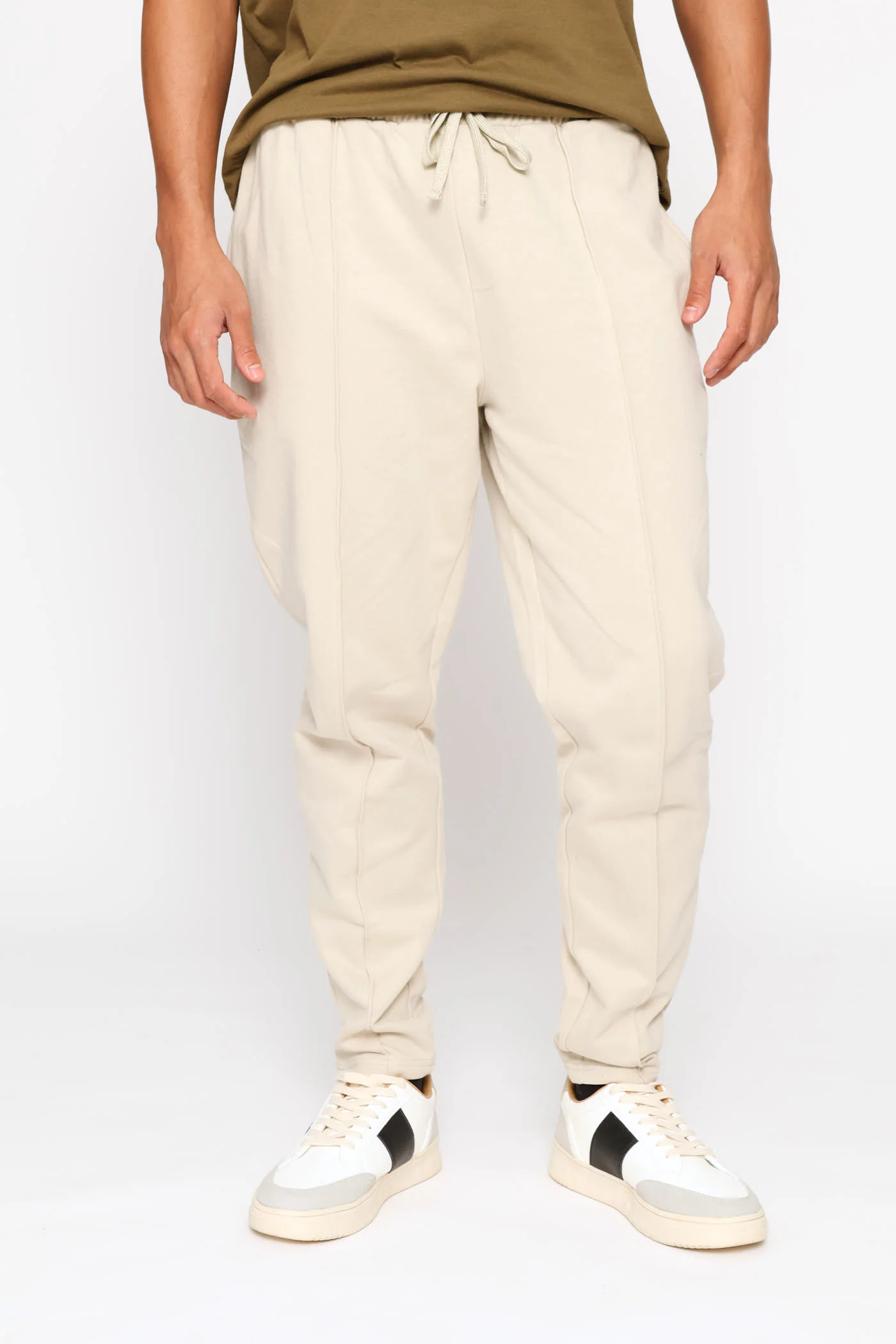 Pin Tuck Jogger - Stone - Image 3