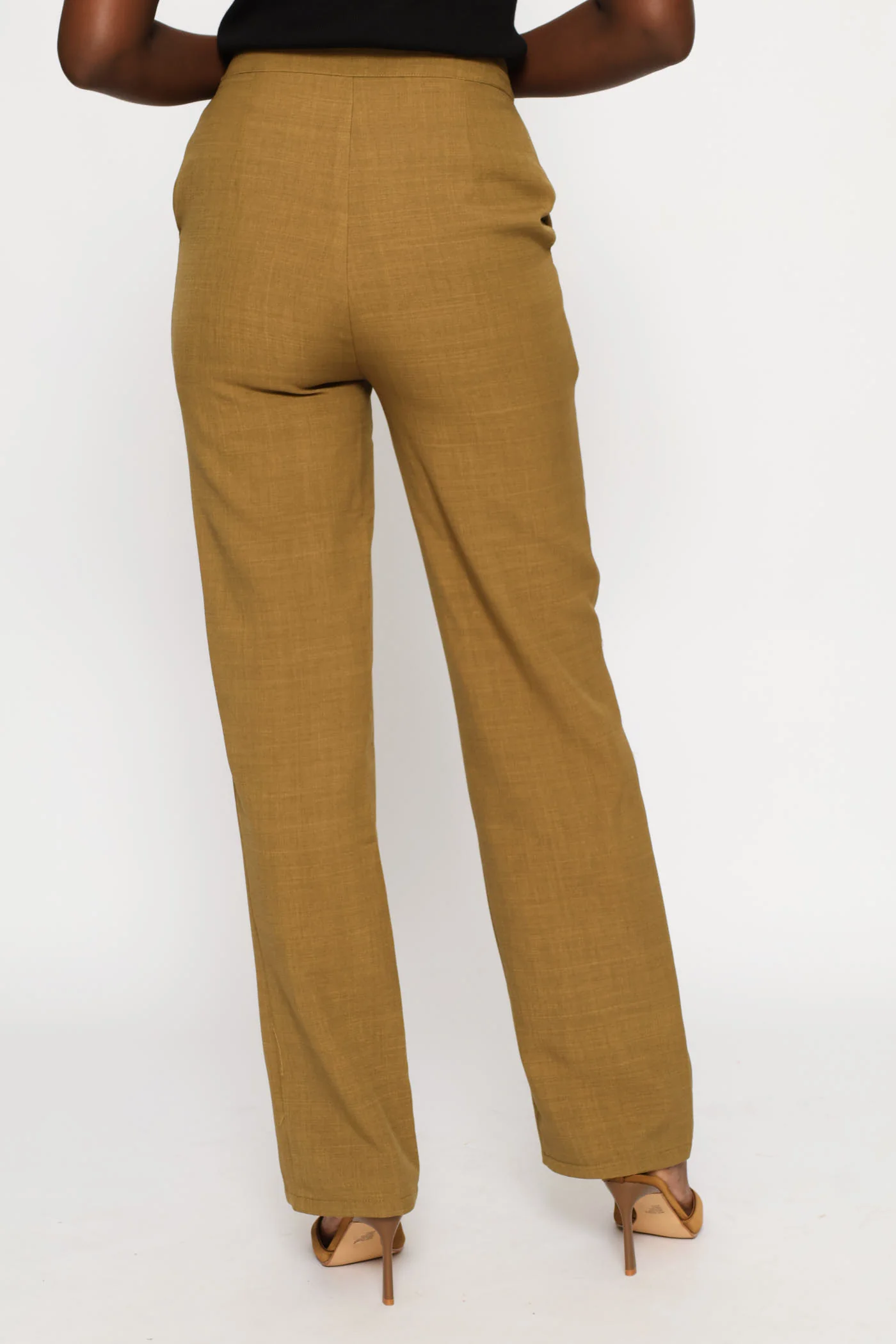 Pin Tuck Linen Blend Straight Leg Pant - Natural - Image 4