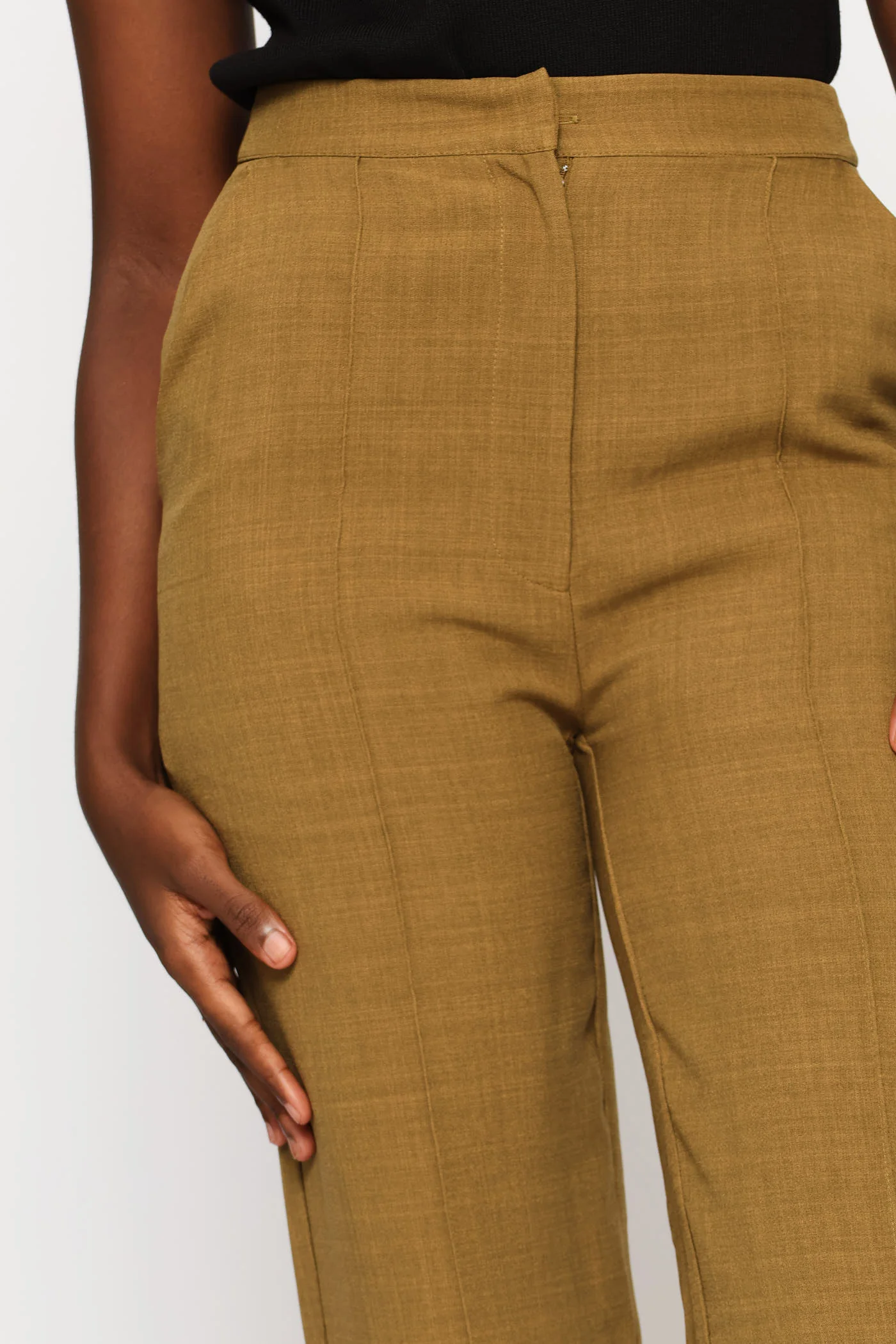 Pin Tuck Linen Blend Straight Leg Pant - Natural - Image 5