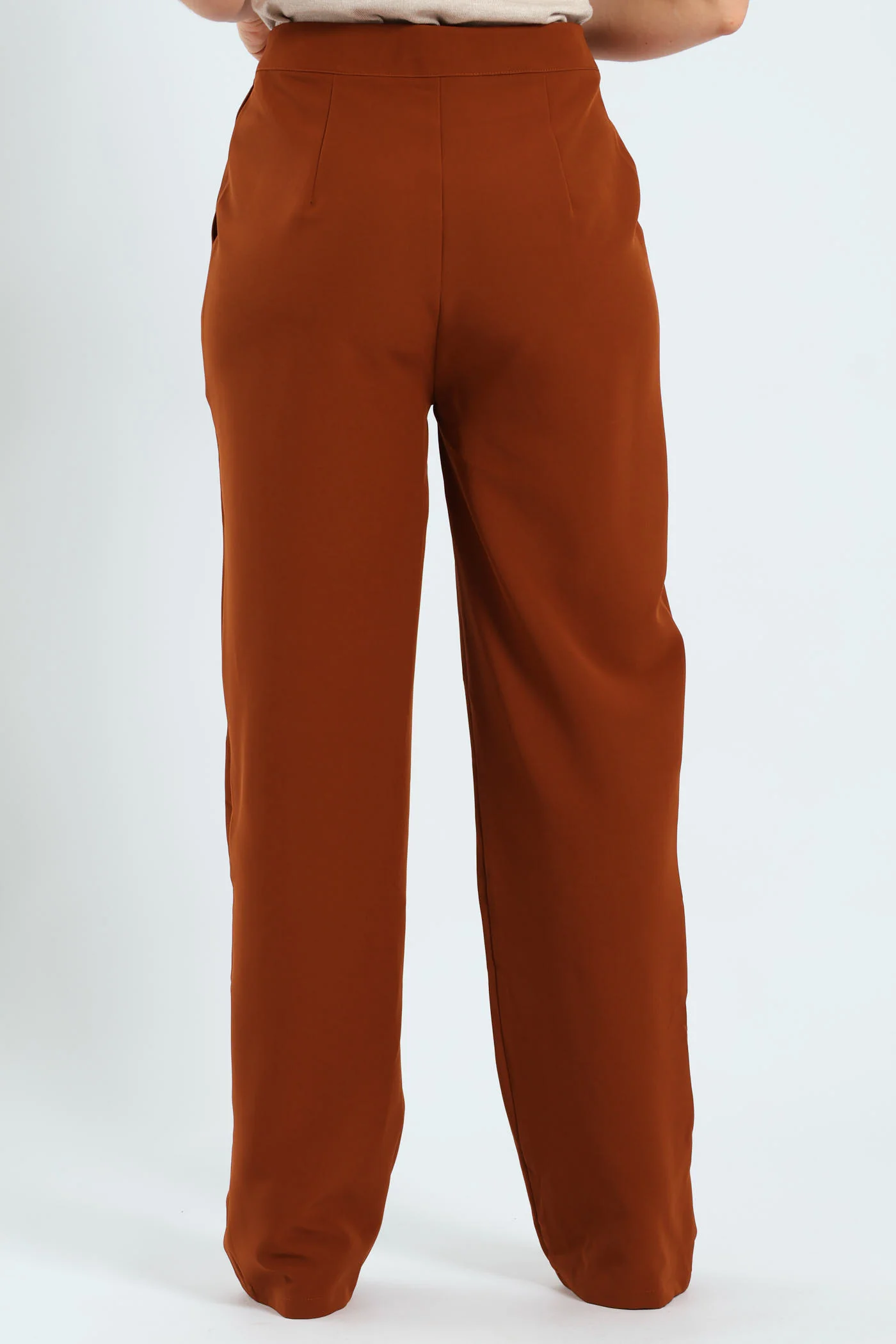 Pin Tuck Straight Leg Pants - Copper - Image 4