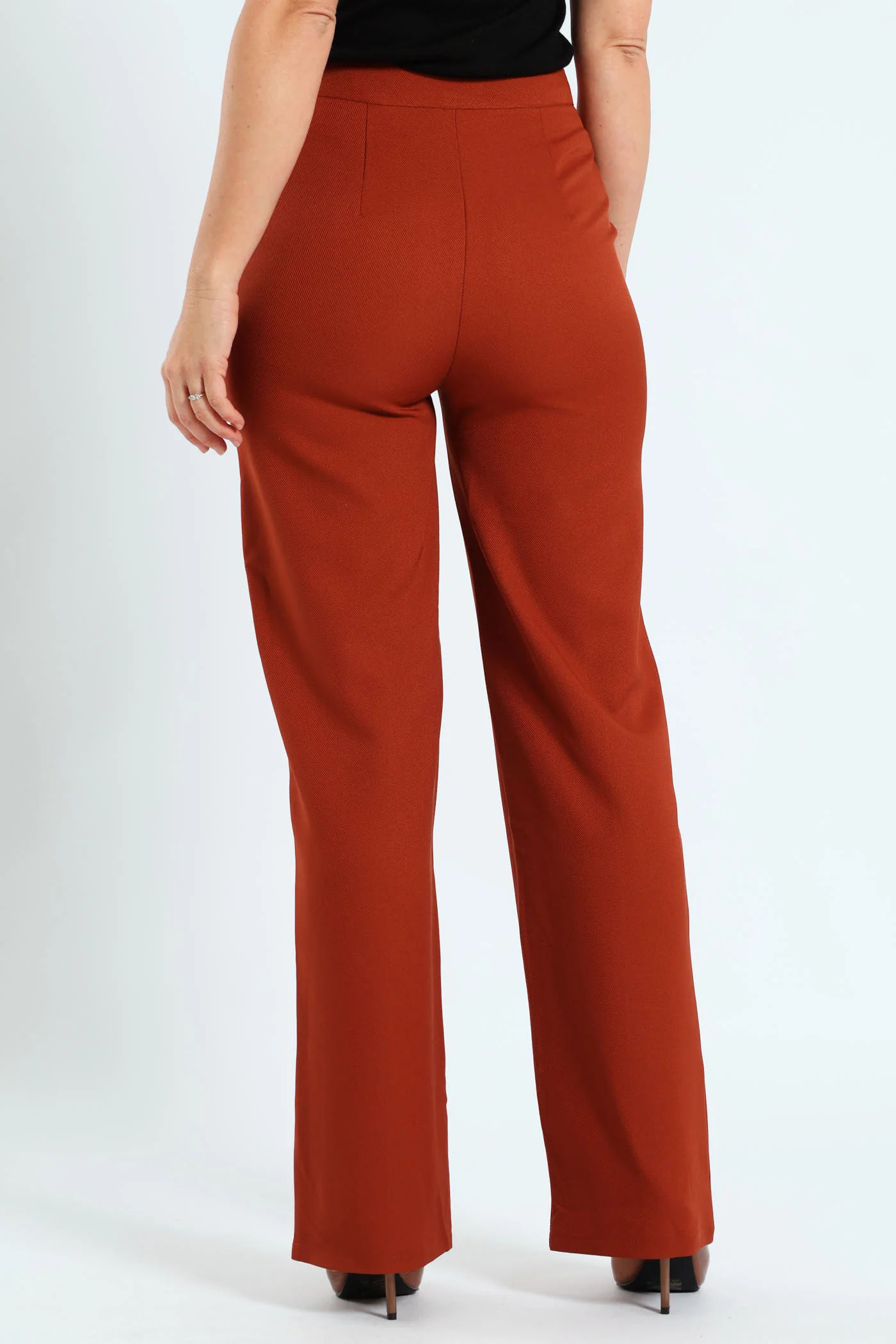 Pin Tuck Twill Straight Leg Pant - Copper - Image 4