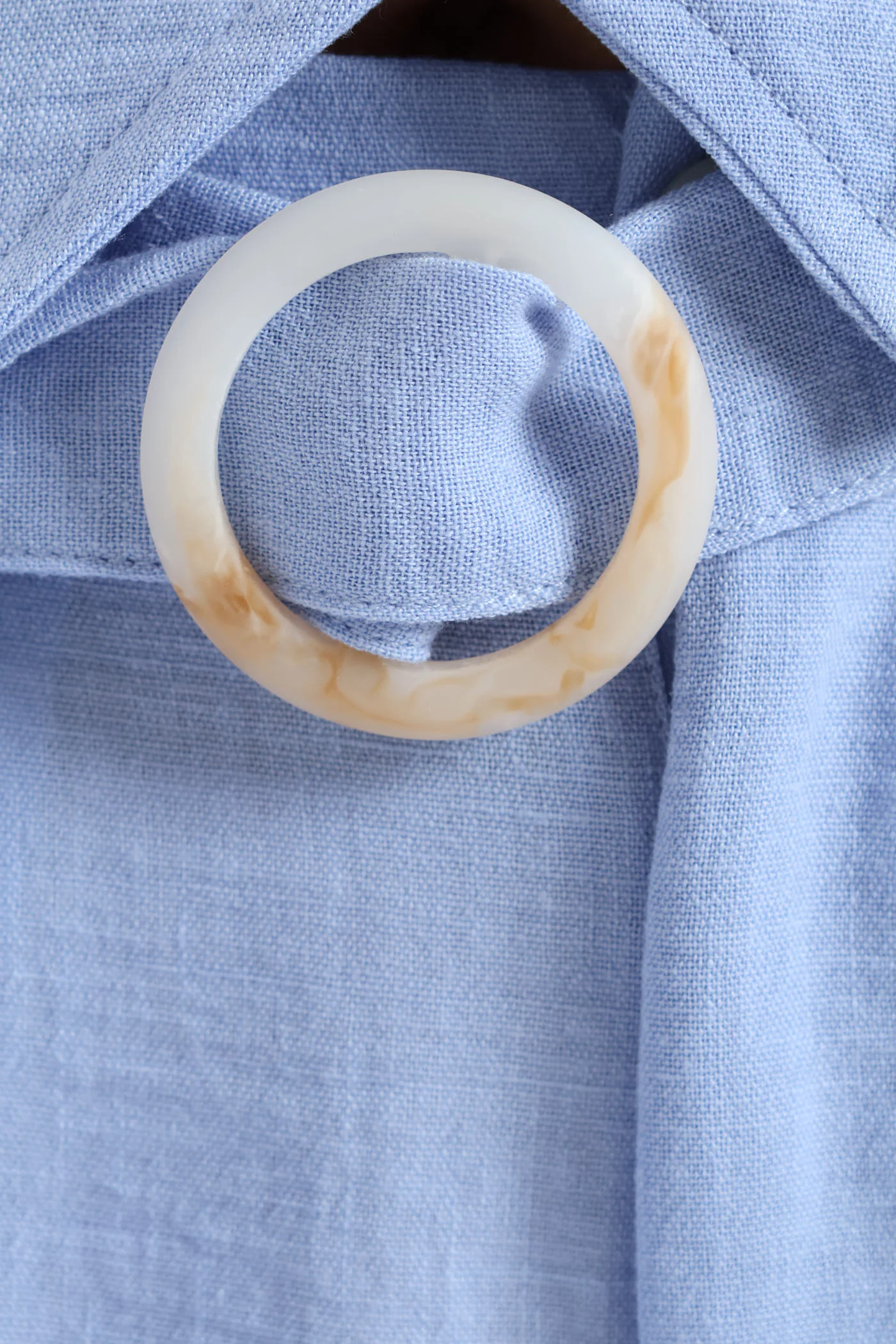 Pinched Seam O-Ring Self Belt Wideleg Pant - Periwinkle - Image 5