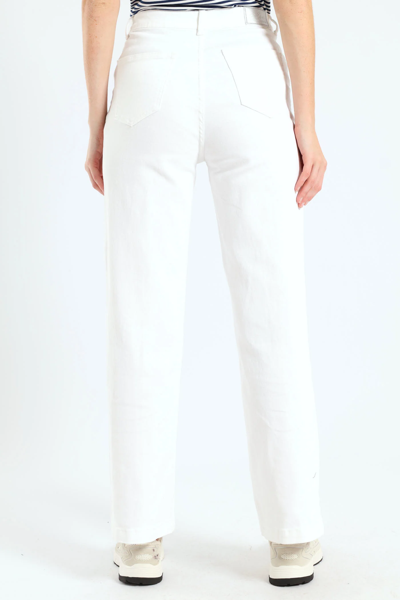 Pinched Seam Wide Leg Jean - Off White - Image 3