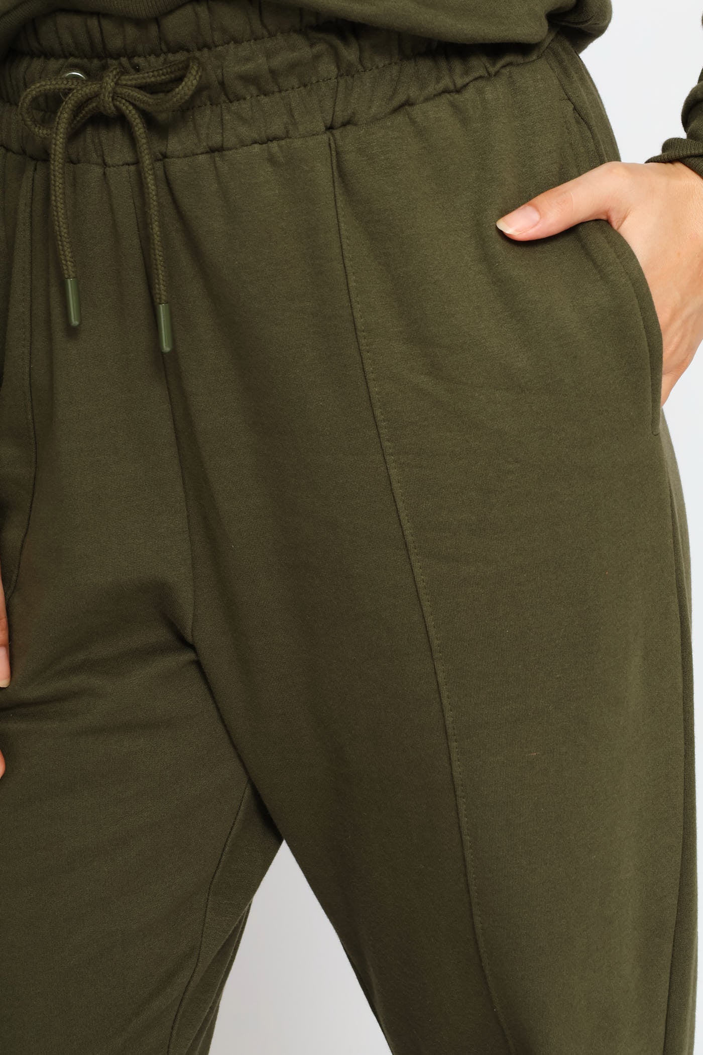 Pinched Seam Wide Leg Pants - Dark Fatigue - Image 3
