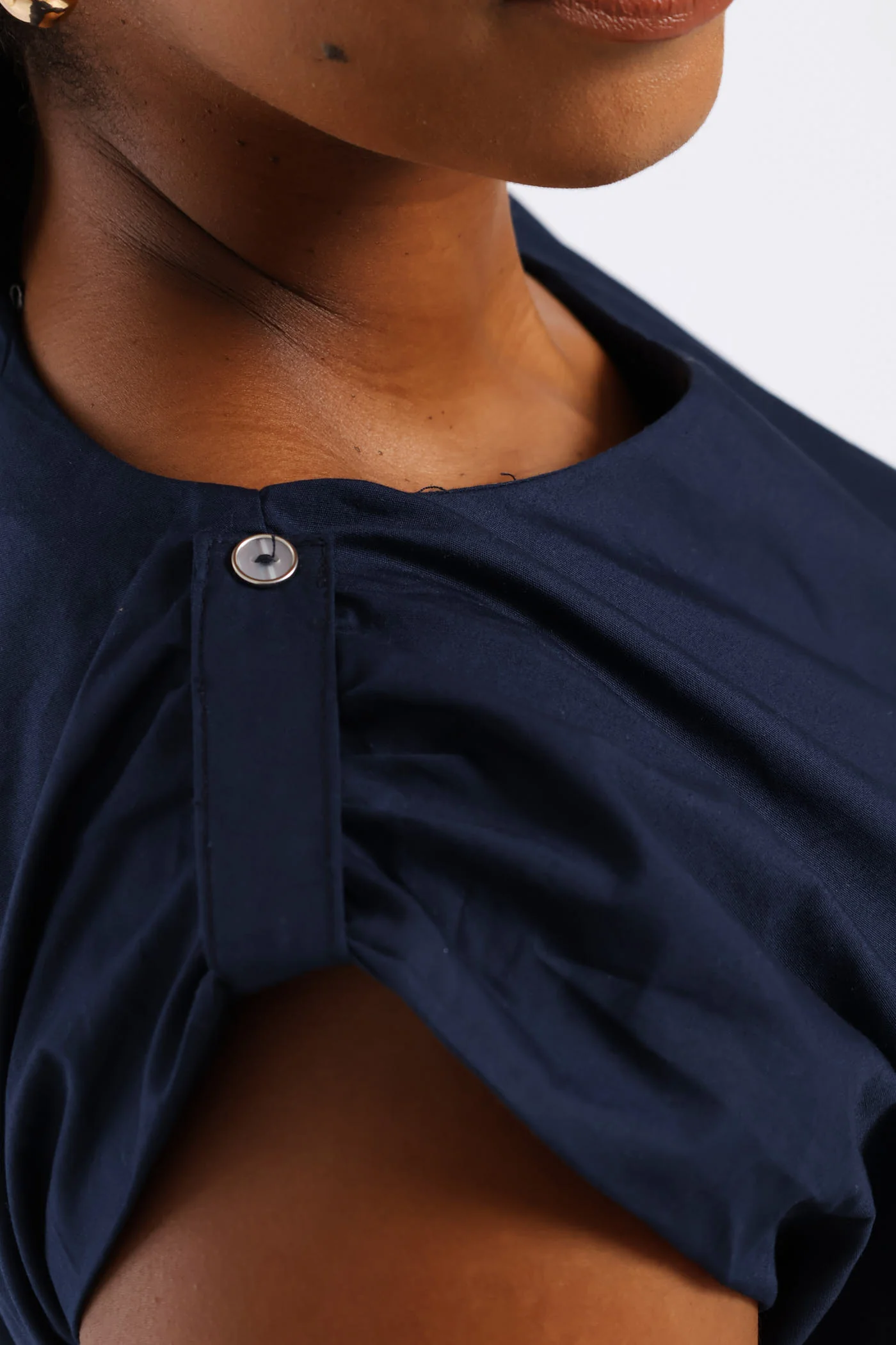 Pintuck Waist Boat Neck Fit & Flare Midaxi Dresses - Navy - Image 4
