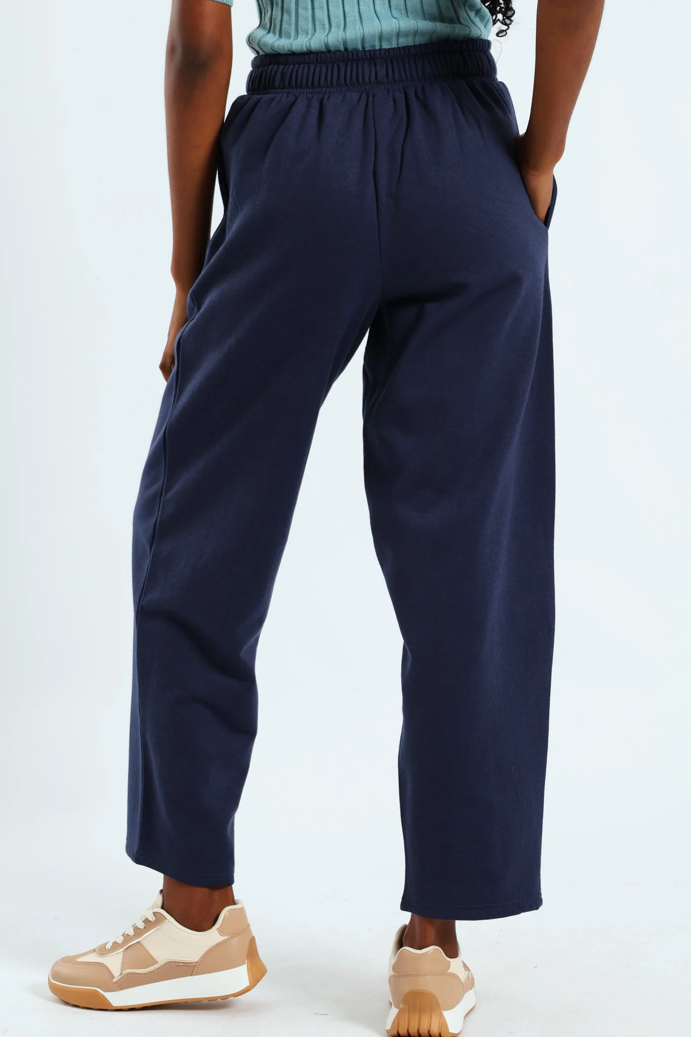Pintuck Wideleg Jogger - French Navy - Image 3