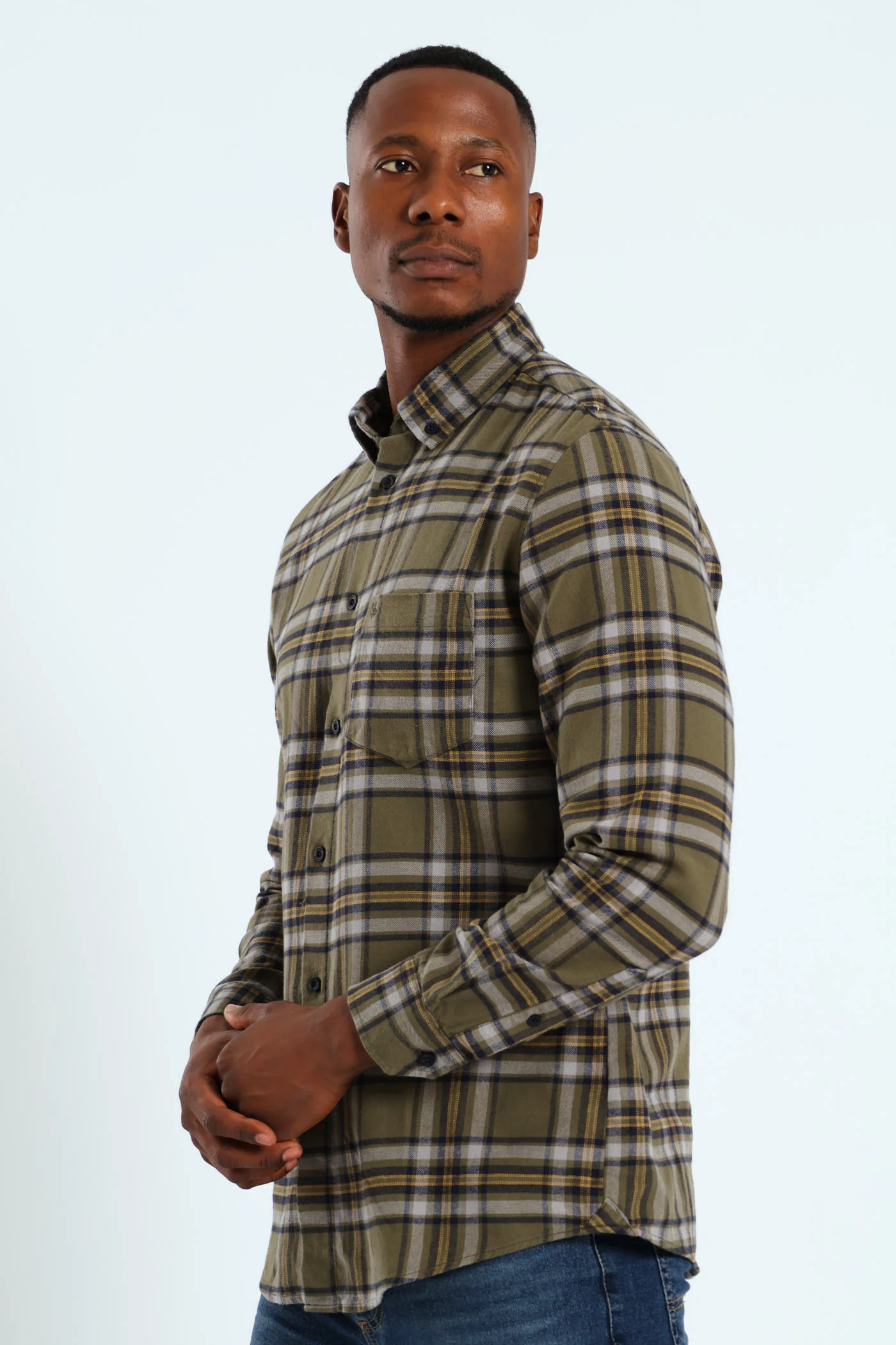 Plaid Shirt - Fatigue/Navy - Image 3