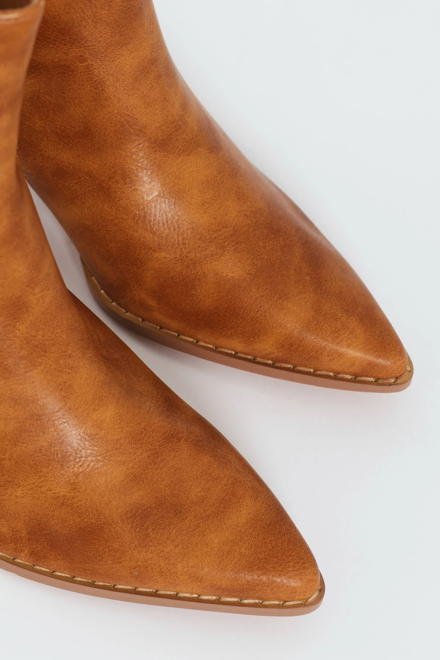 Plain Burnish Western Boot - Tan - Image 2