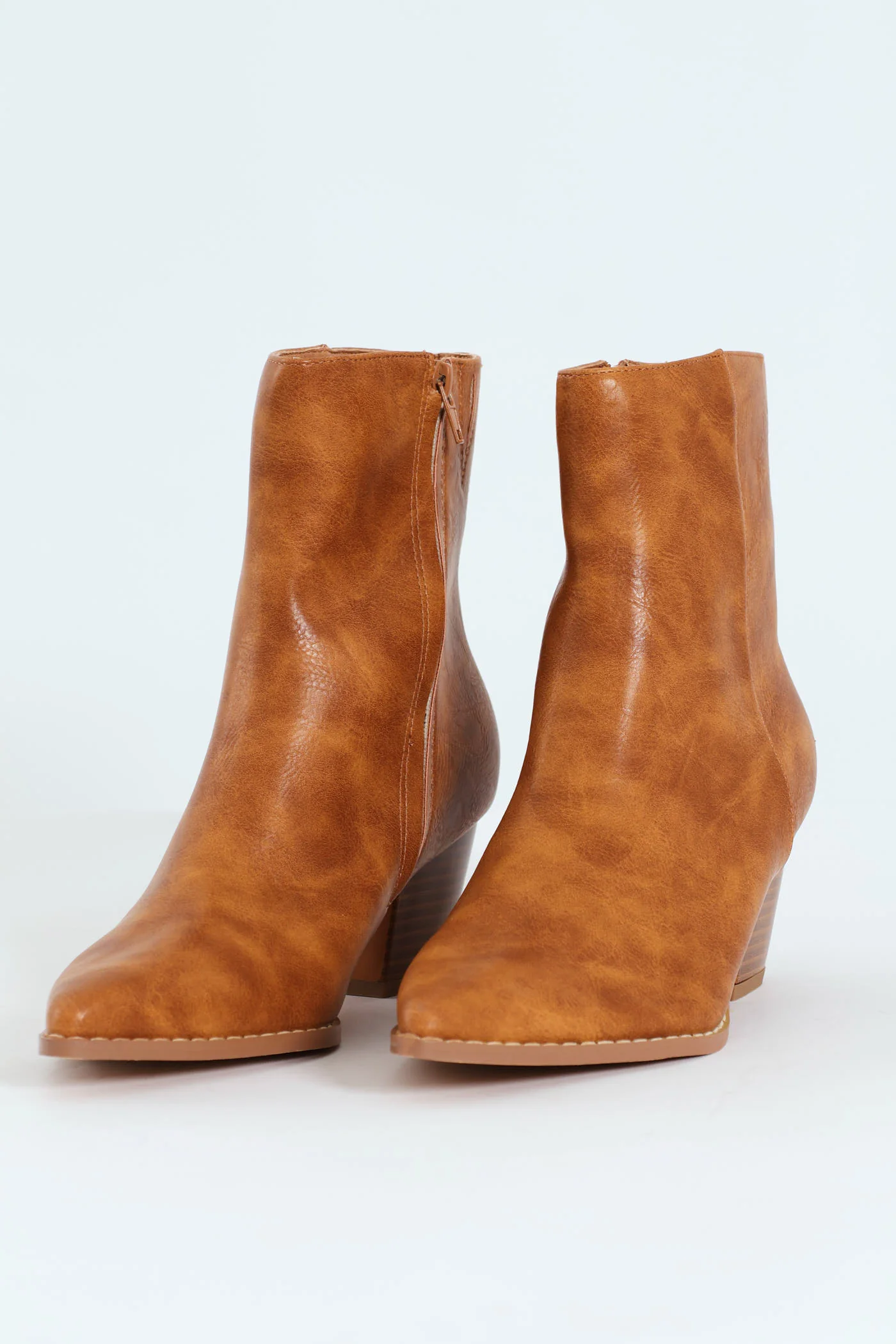 Plain Burnish Western Boot - Tan - Image 4
