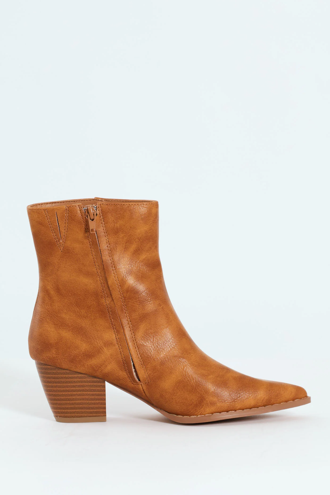 Plain Burnish Western Boot - Tan - Image 5