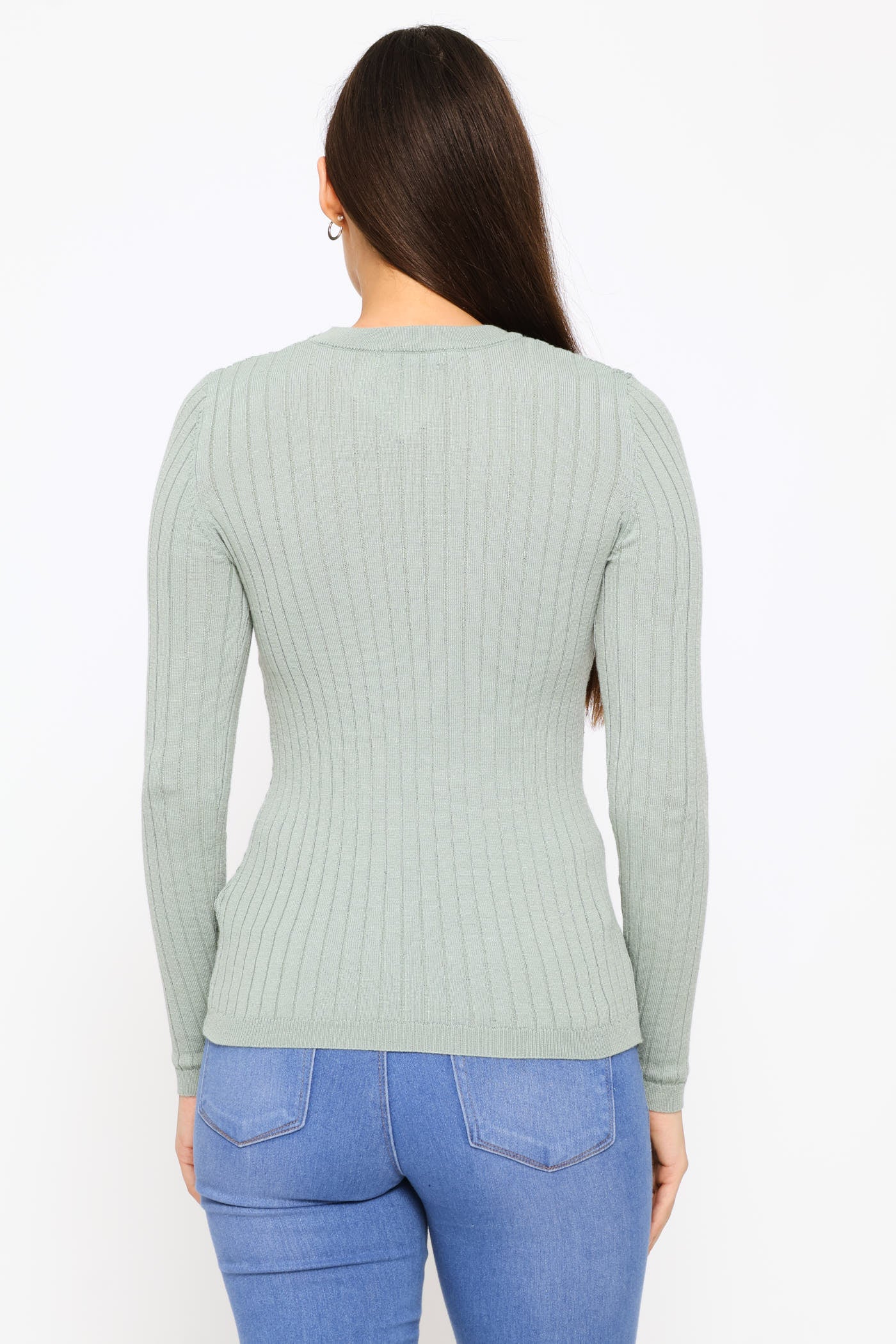 Plain Cable Pullover - Sage - Image 2