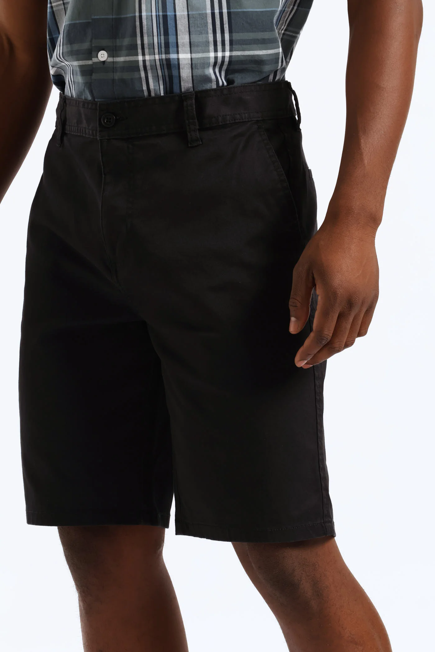 Plain Chino Short - Black - Image 3