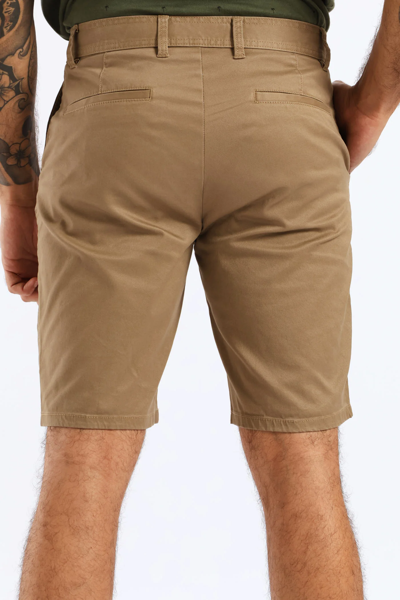 Plain Chino Short - Khaki - Image 3