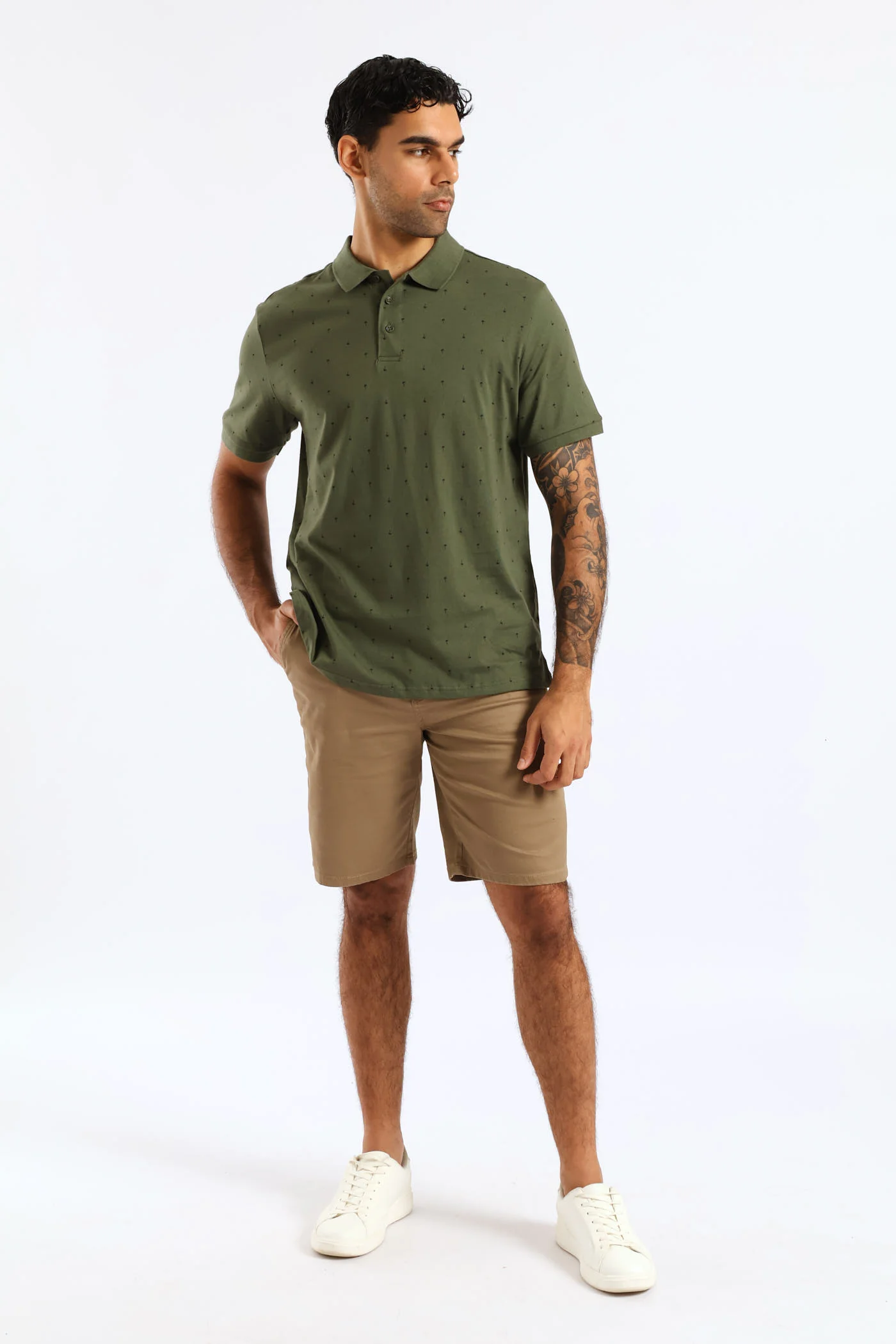 Plain Chino Short - Khaki - Image 5
