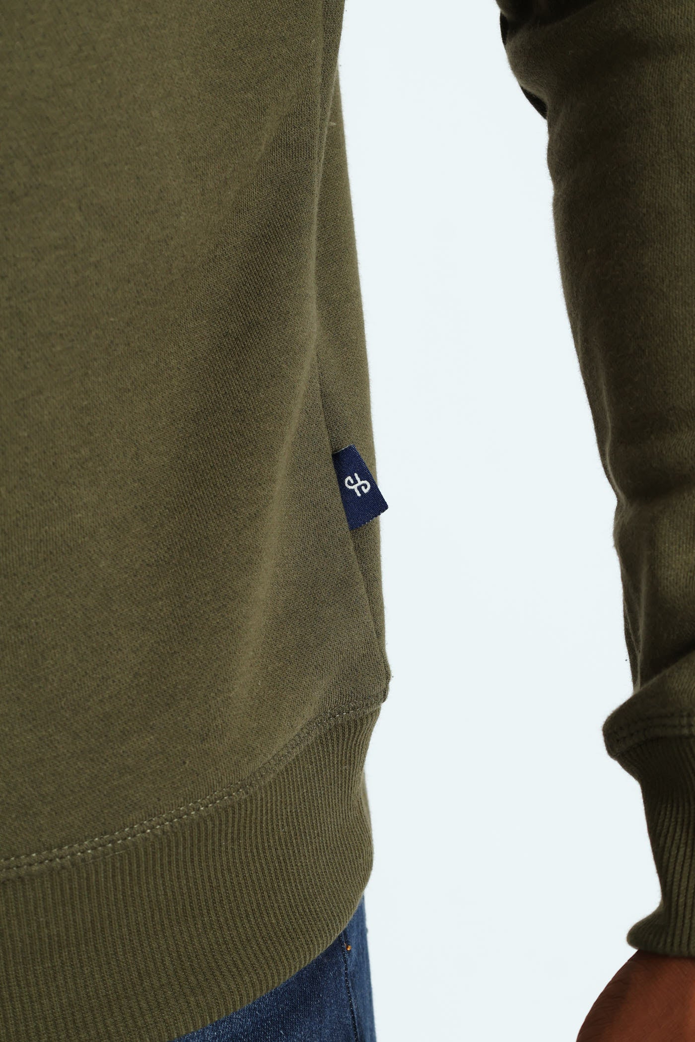 Plain Crew Fleece Sweat Top - Fatigue - Image 6