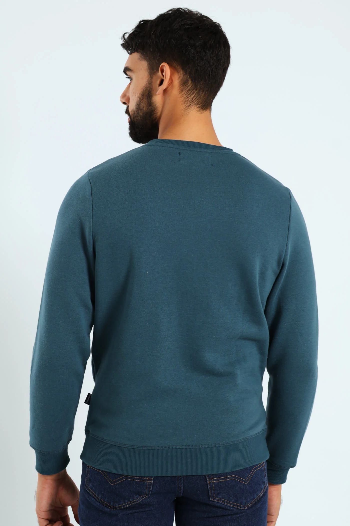 Plain Crew Fleece Sweat Top - Teal - Image 4