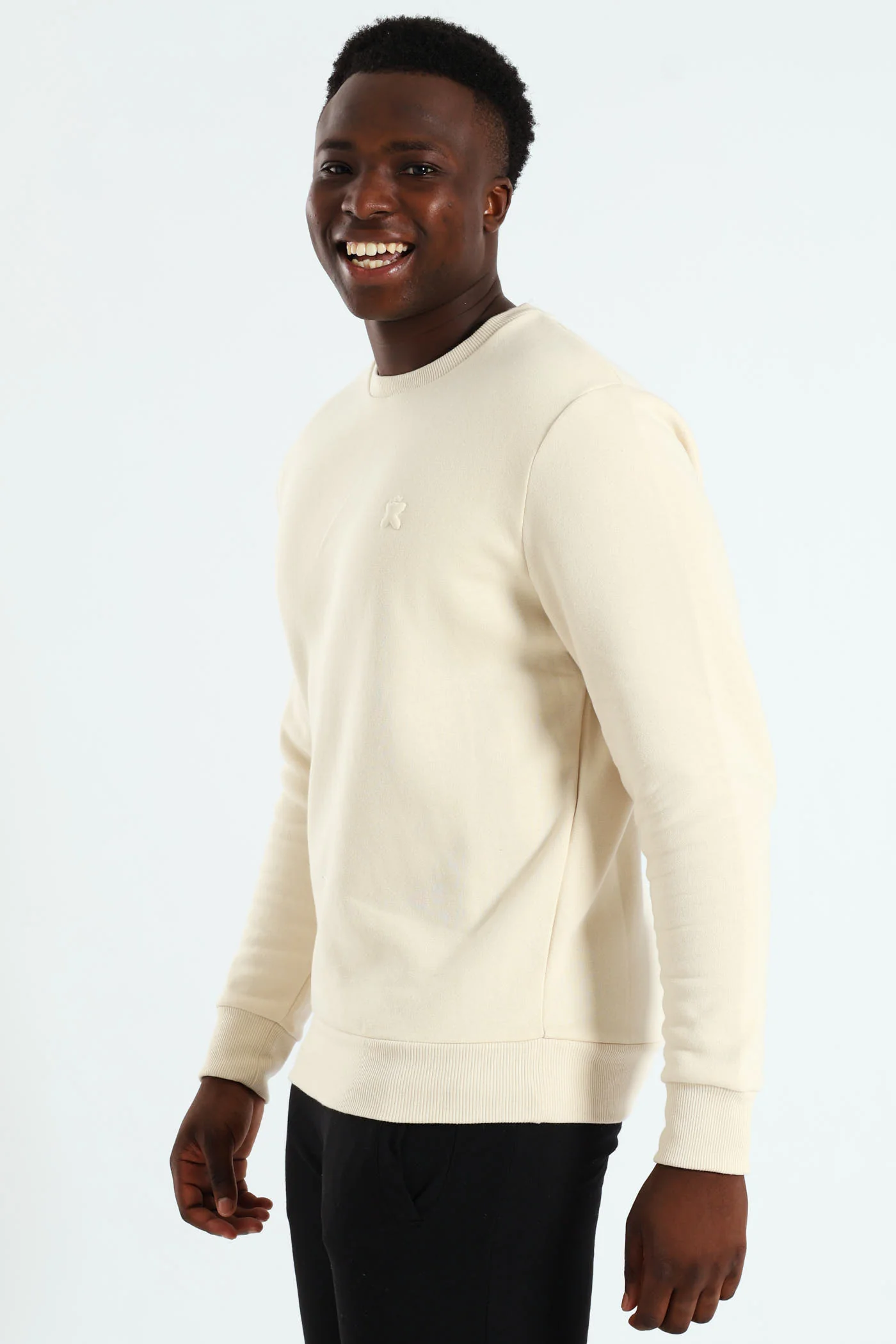 Plain Crew Fleece Top - Light Stone - Image 2