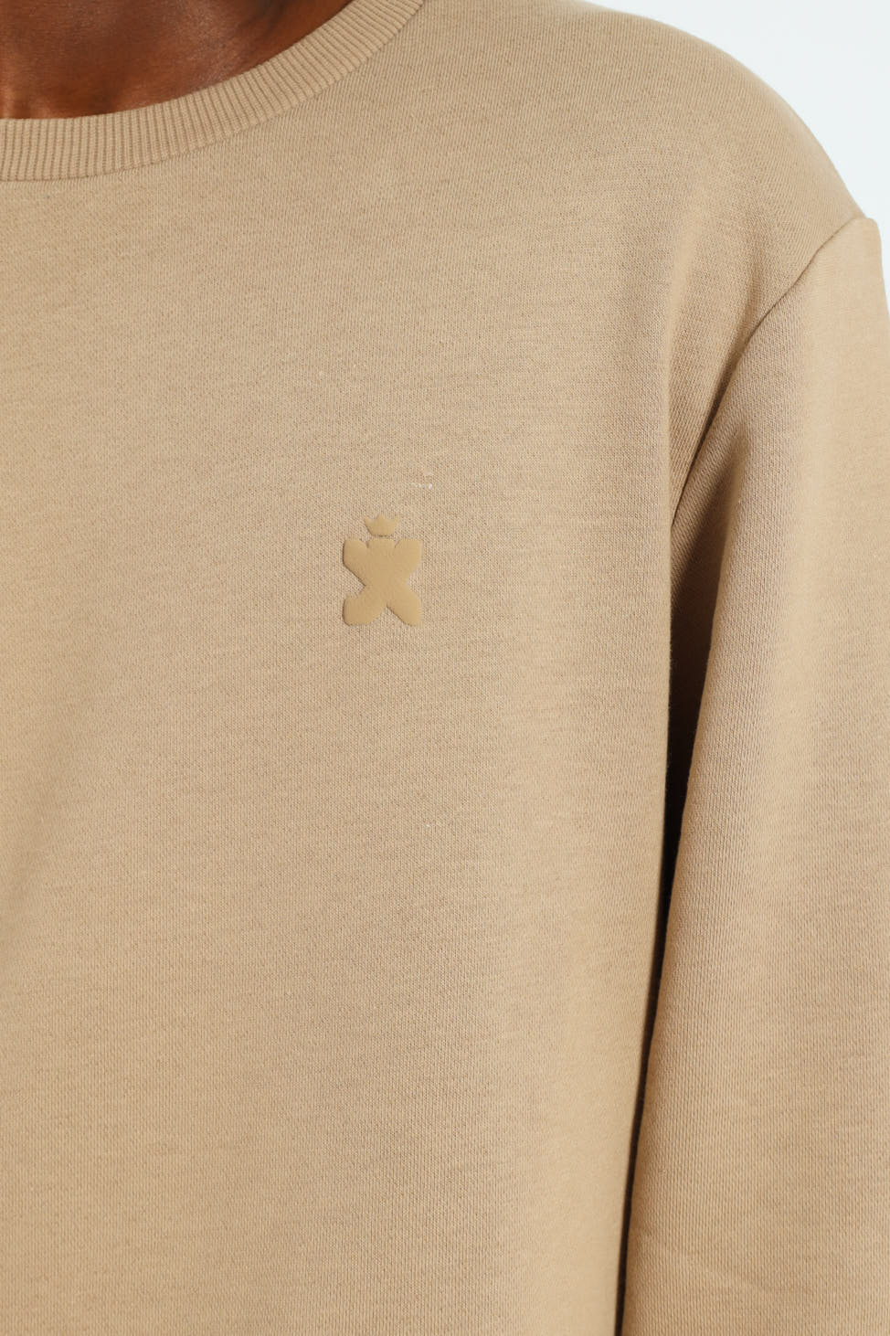 Plain Crew Fleece Top - Taupe - Image 4