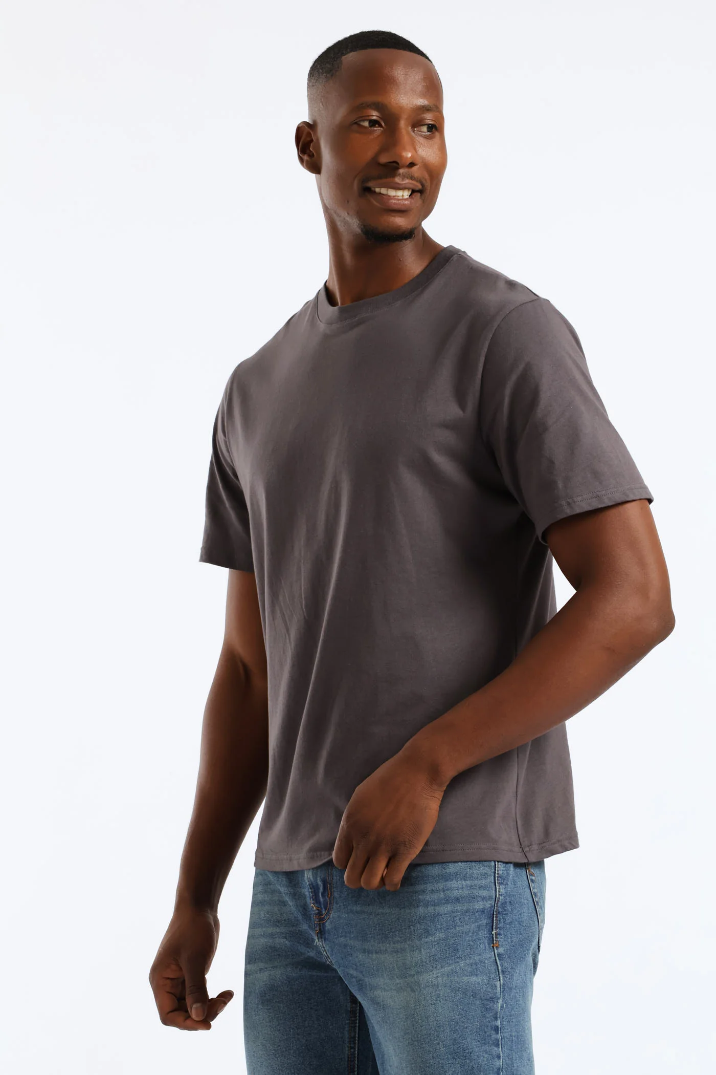 Plain Crew Tee - Charcoal - Image 3