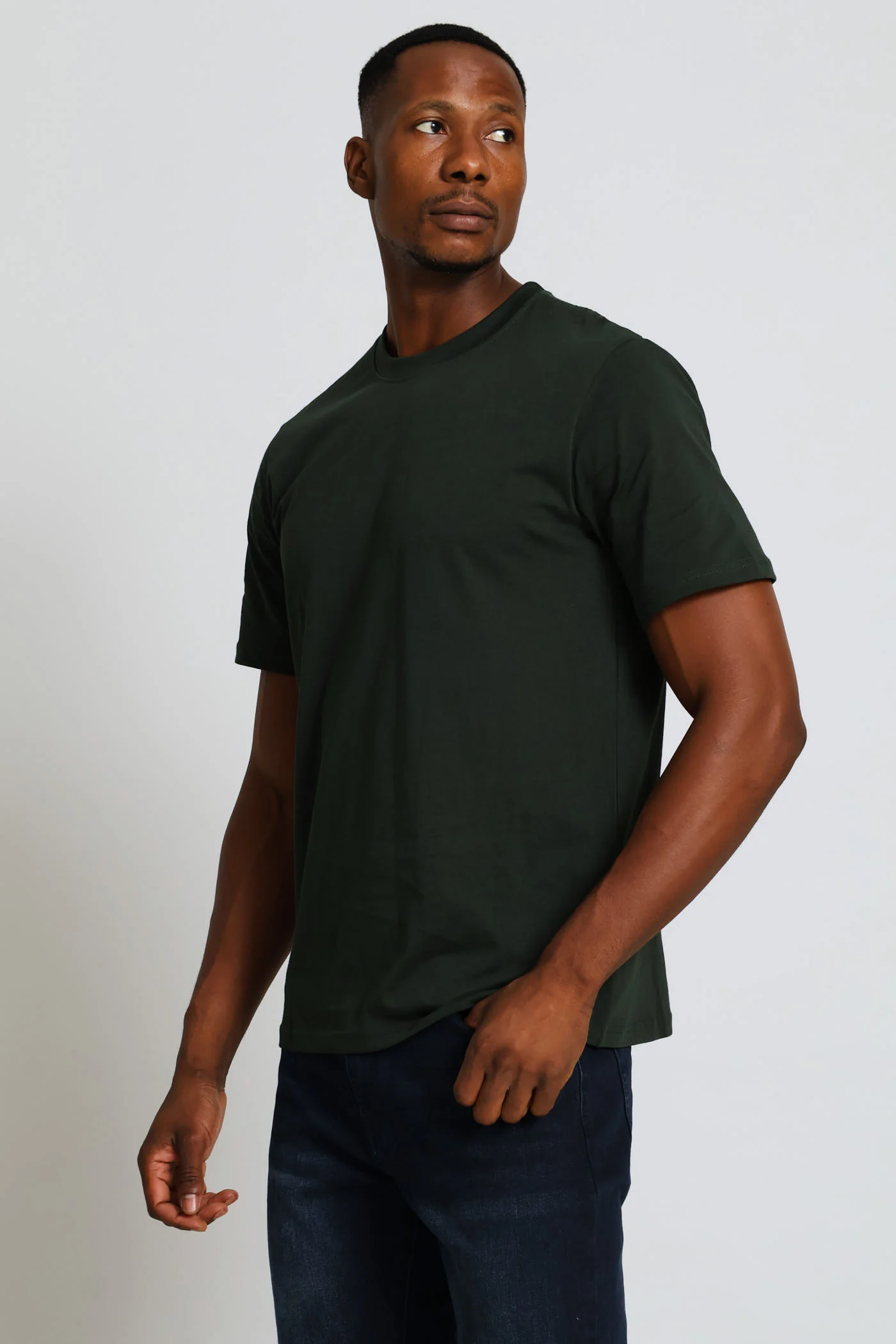 Plain Crew Tee - Dark Green - Image 3